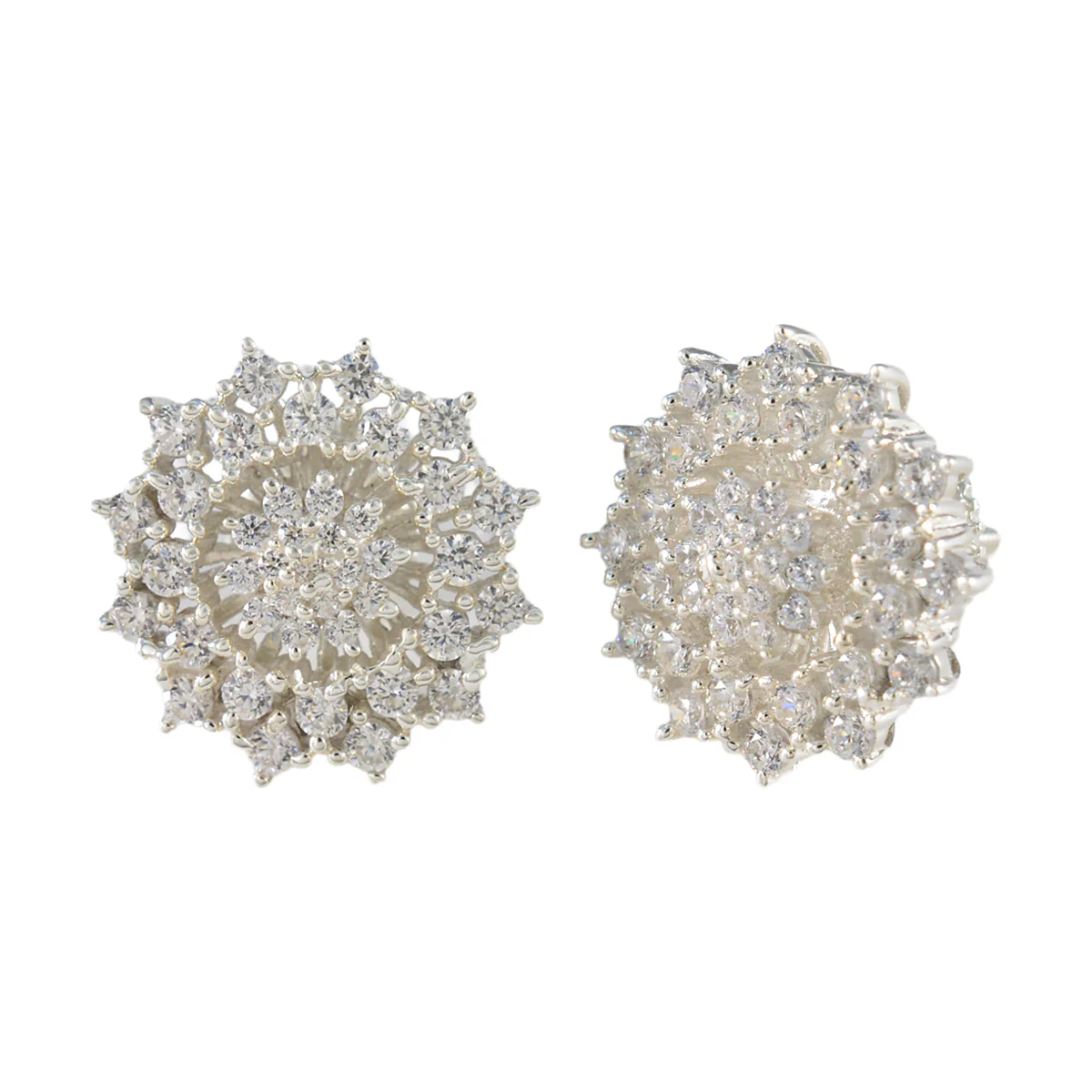 Cubic Zirconia American Lourdes multiple Stud White Sterling Silver Earring - Image 2