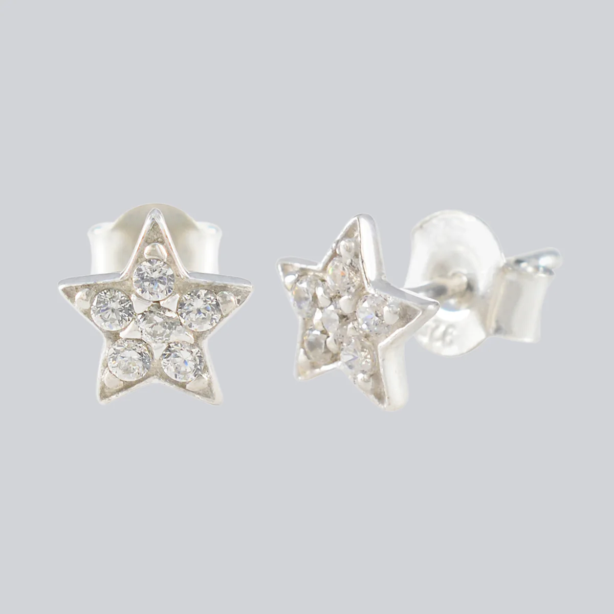 Cubic Zirconia American María multiple Stud White 925 Sterling Silver Earring - Image 2