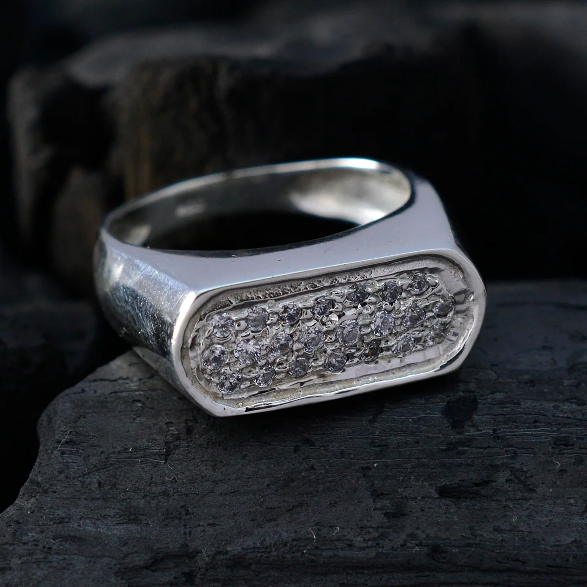 Cubic zirconia CZ Halo Russian Sterling Silver White Gemstones Tiny Artisan Ring Jewelry - Image 4