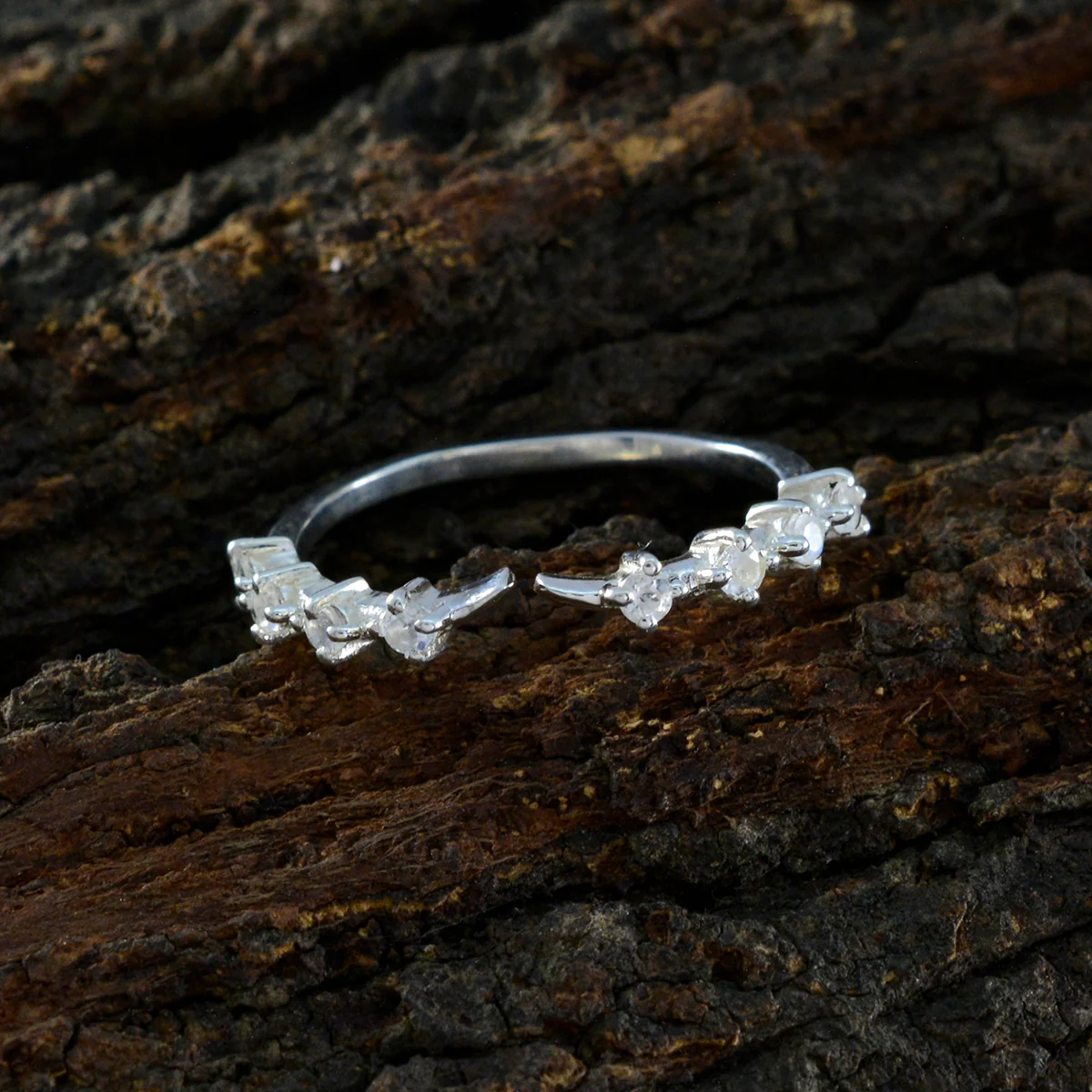 Cubic zirconia CZ multiple Turkish 925 Silver White Gemstone Elegant Romantic Ring Jewellery - Image 3