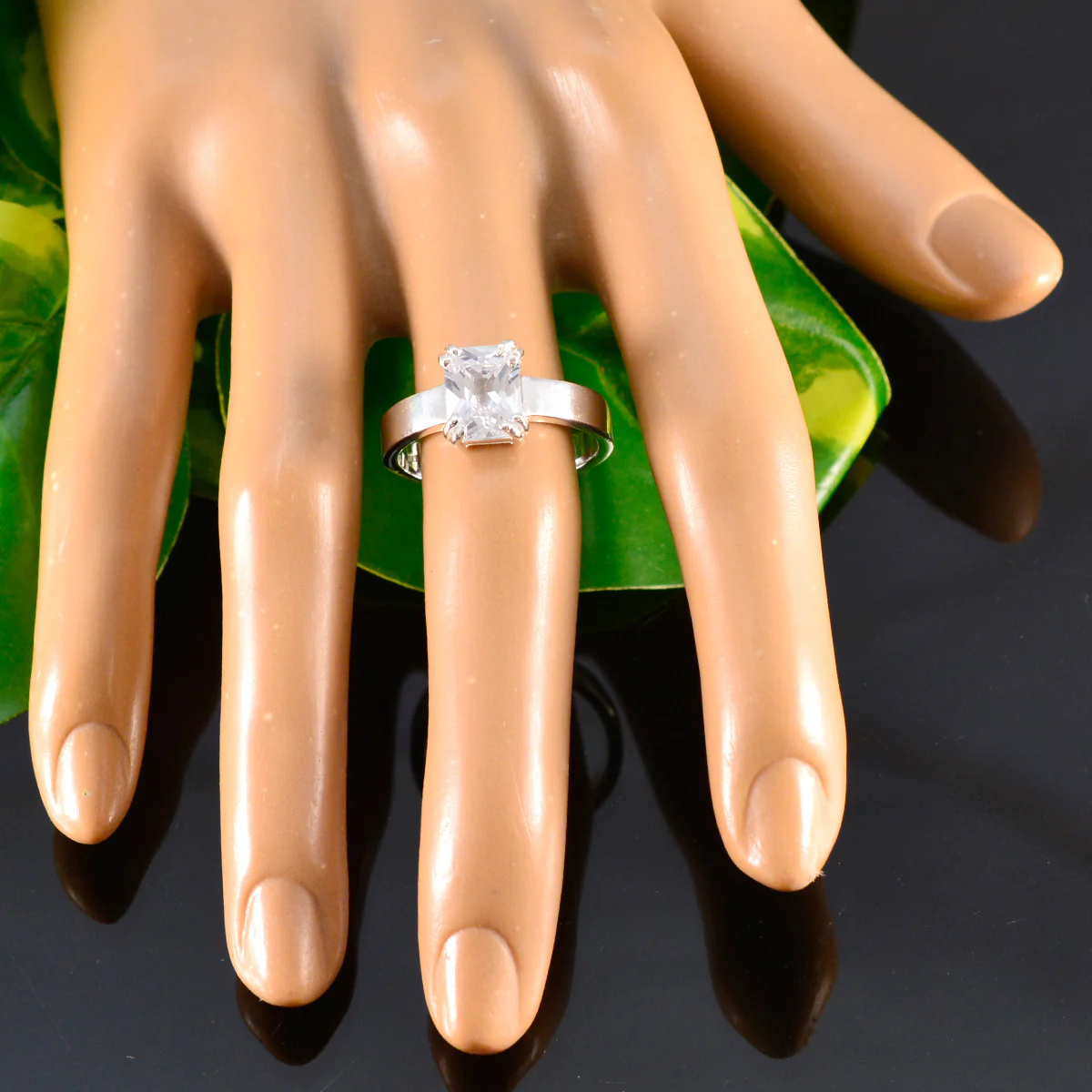 Cubic zirconia CZ Solitaire African Silver White Gems Classic Trendy Ring Jewelry - Image 5