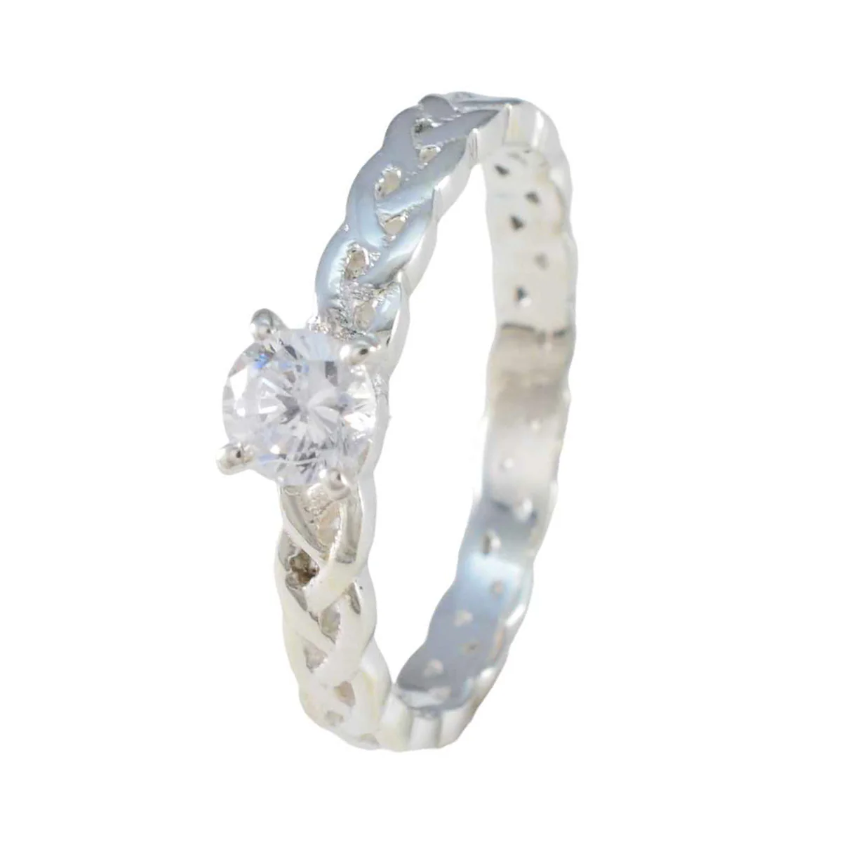 Cubic zirconia CZ Solitaire Korean 925 Sterling Silver White Gemstones Whisper-thin Fairytale Ring Jewelry - Image 2