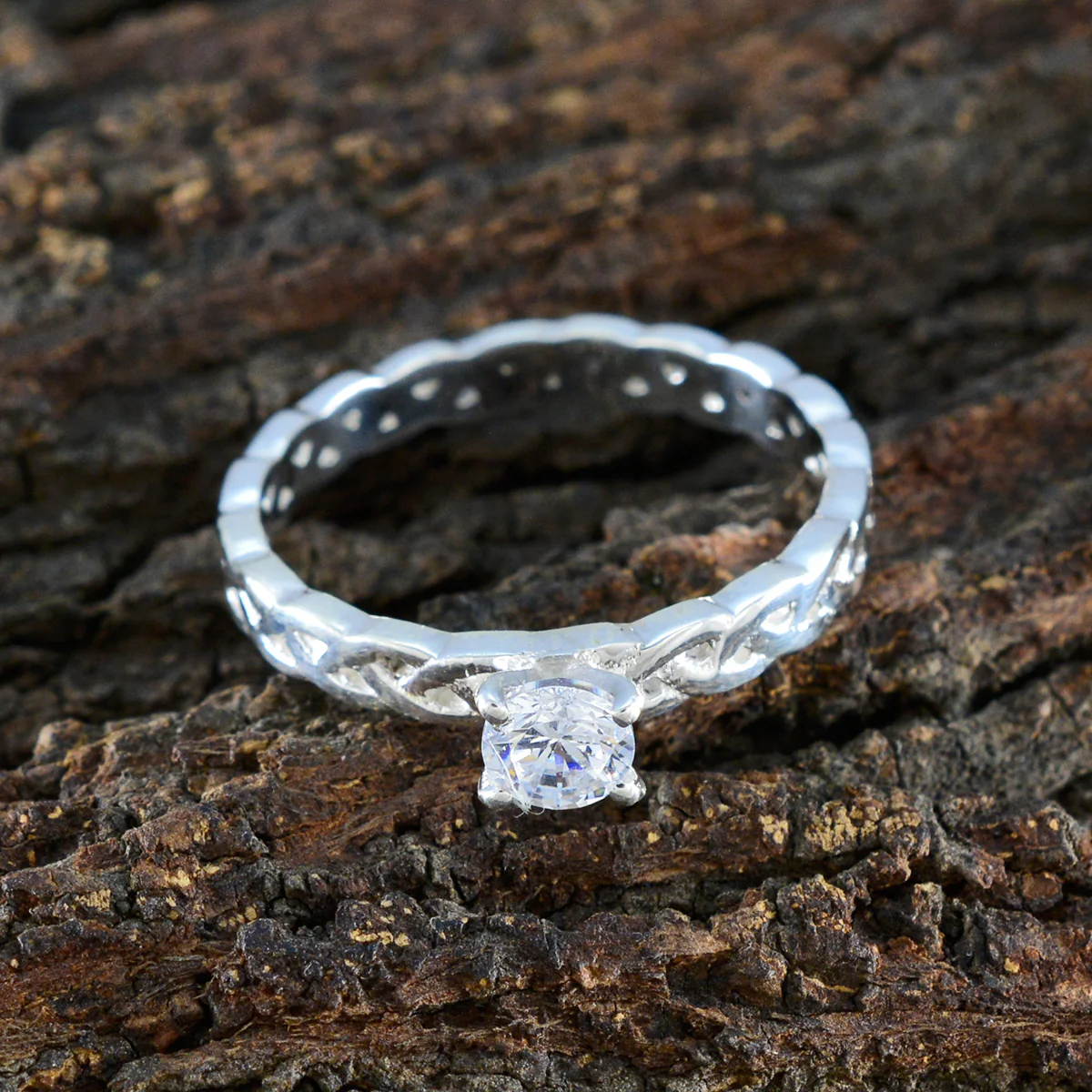 Cubic zirconia CZ Solitaire Korean 925 Sterling Silver White Gemstones Whisper-thin Fairytale Ring Jewelry - Image 3
