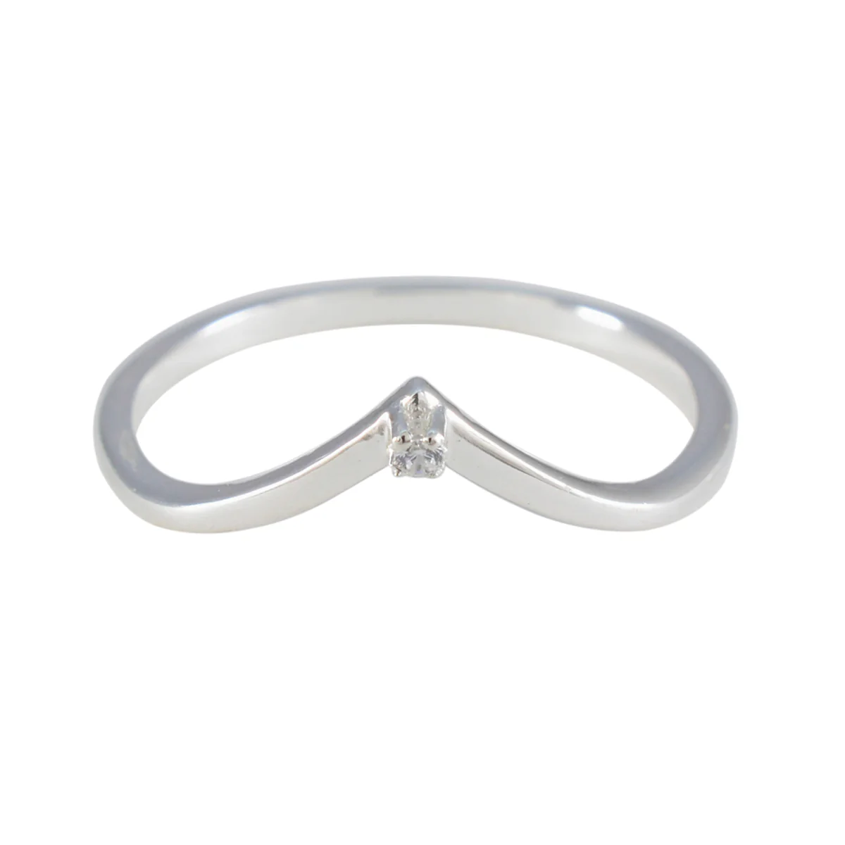 Cubic zirconia CZ Solitaire Korean Silver White Gemstone Minimalist valentine Ring Jewelry - Image 2