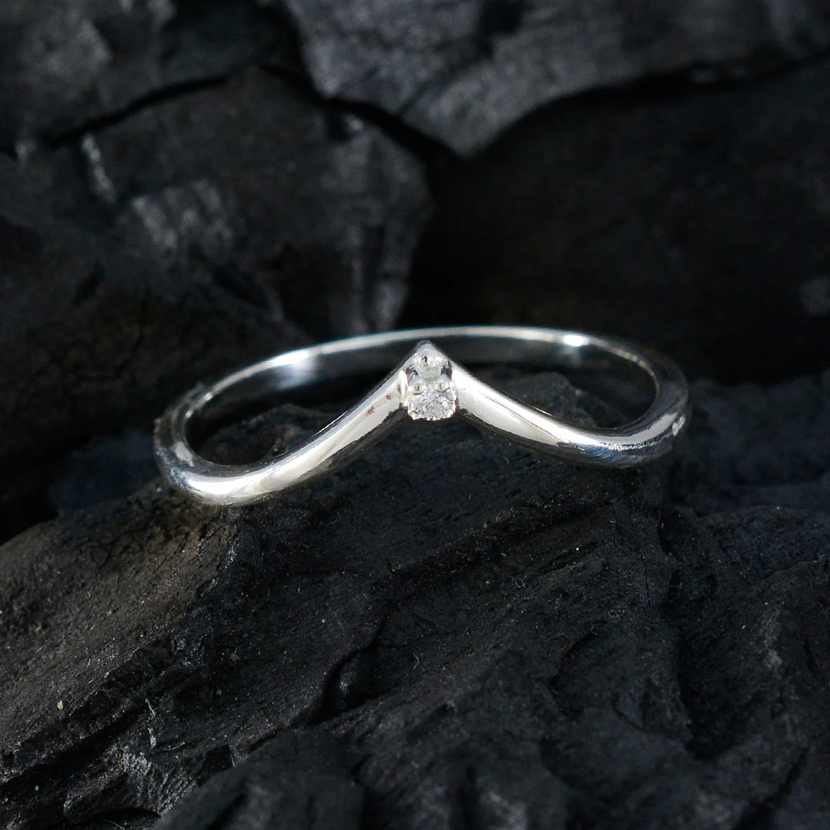 Cubic zirconia CZ Solitaire Korean Silver White Gemstone Minimalist valentine Ring Jewelry - Image 5