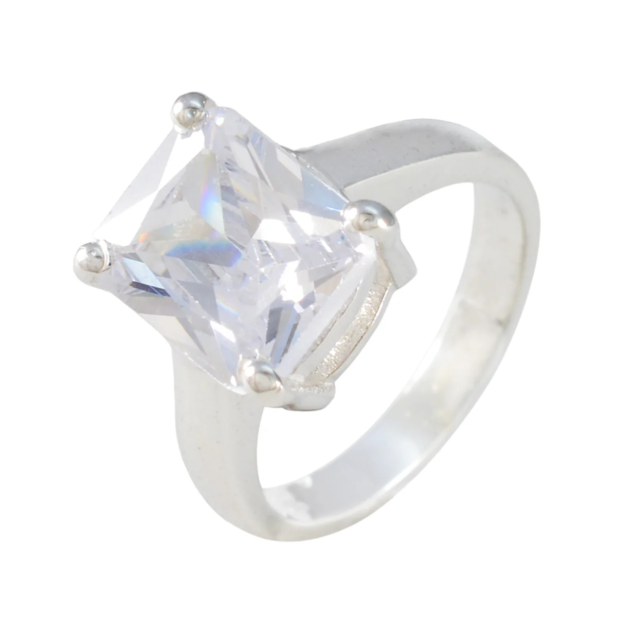Cubic zirconia CZ Solitaire Russian 925 Silver White Gemstone Minimal Feminine Ring Jewelry - Image 2