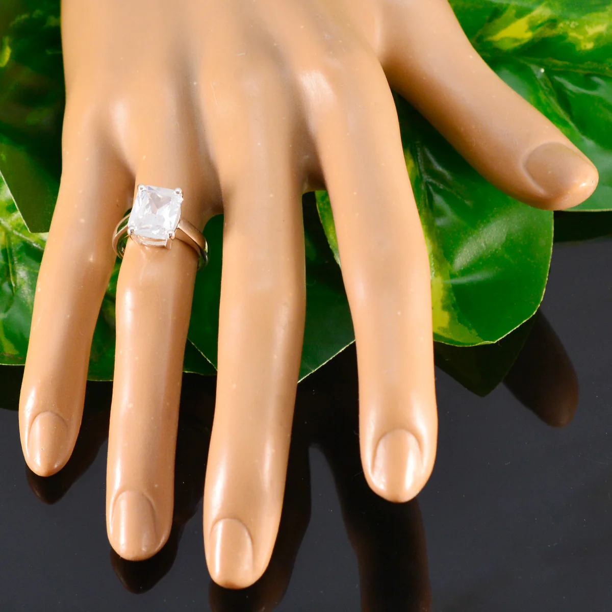 Cubic zirconia CZ Solitaire Russian 925 Silver White Gemstone Minimal Feminine Ring Jewelry - Image 5