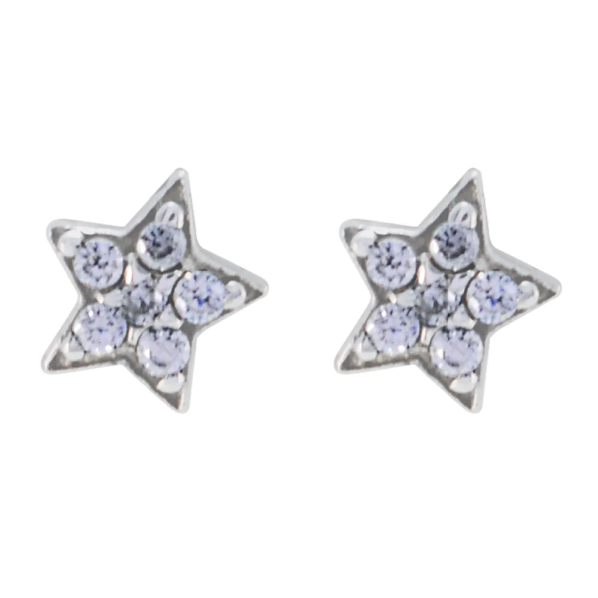 Cubic Zirconia Japanese Hazel multiple Stud White Silver Earring