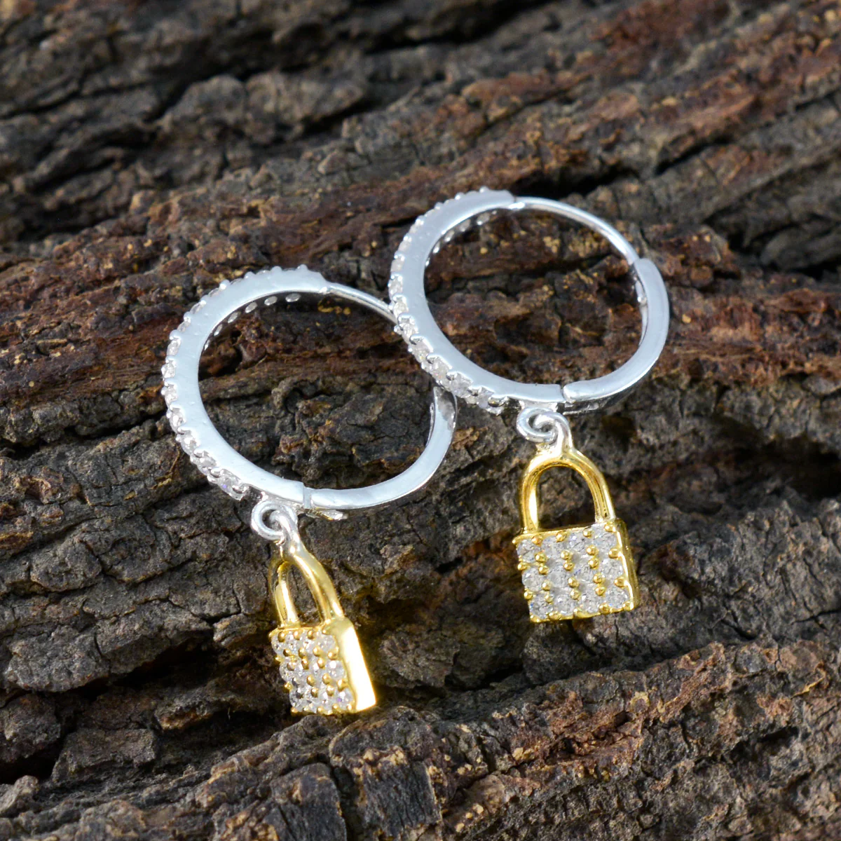 Cubic Zirconia Middle Eastern Bianca multiple Stud White Silver Earring - Image 3