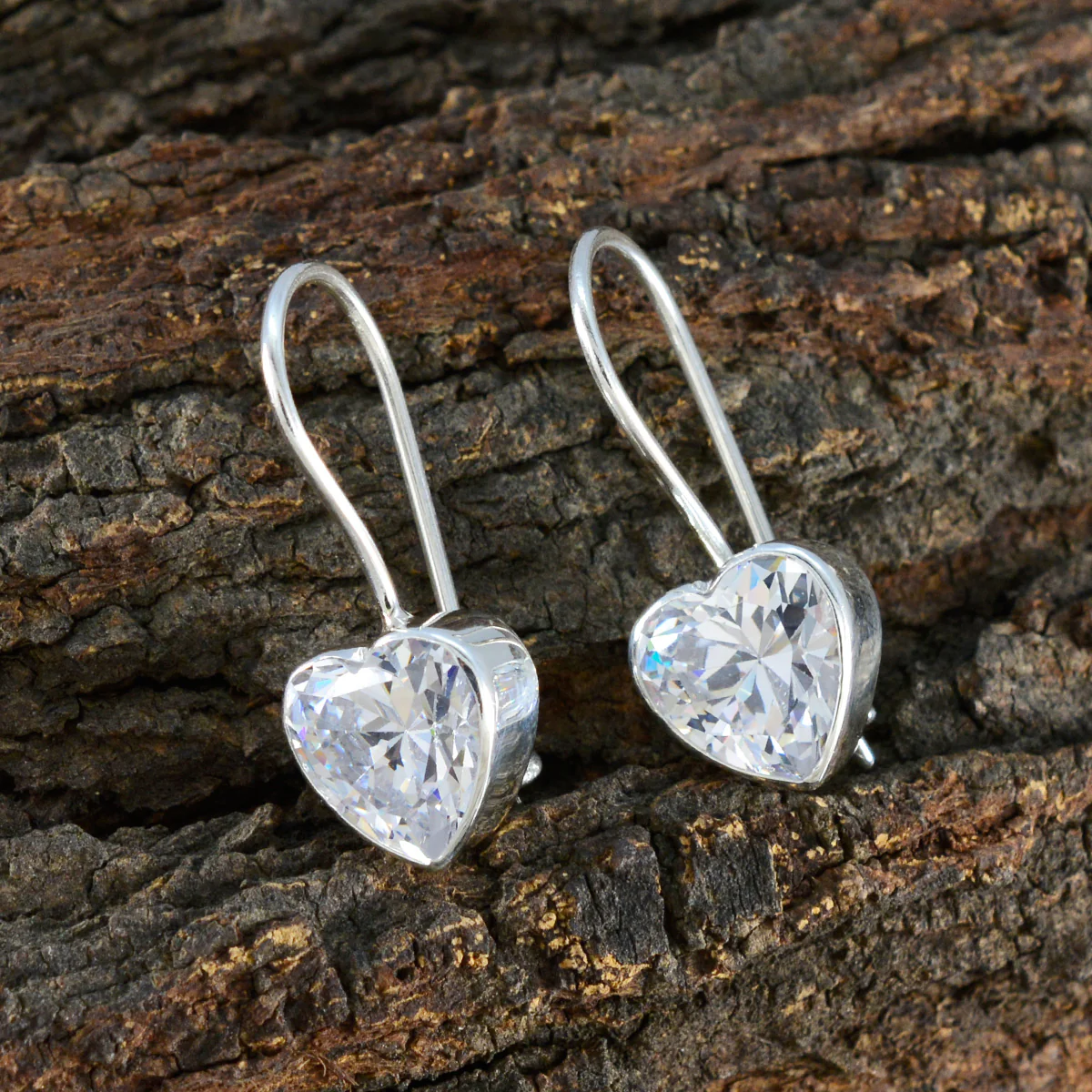 Cubic Zirconia Moroccan Greta Solitaire Dangle White 925 Sterling Silver Earring - Image 3