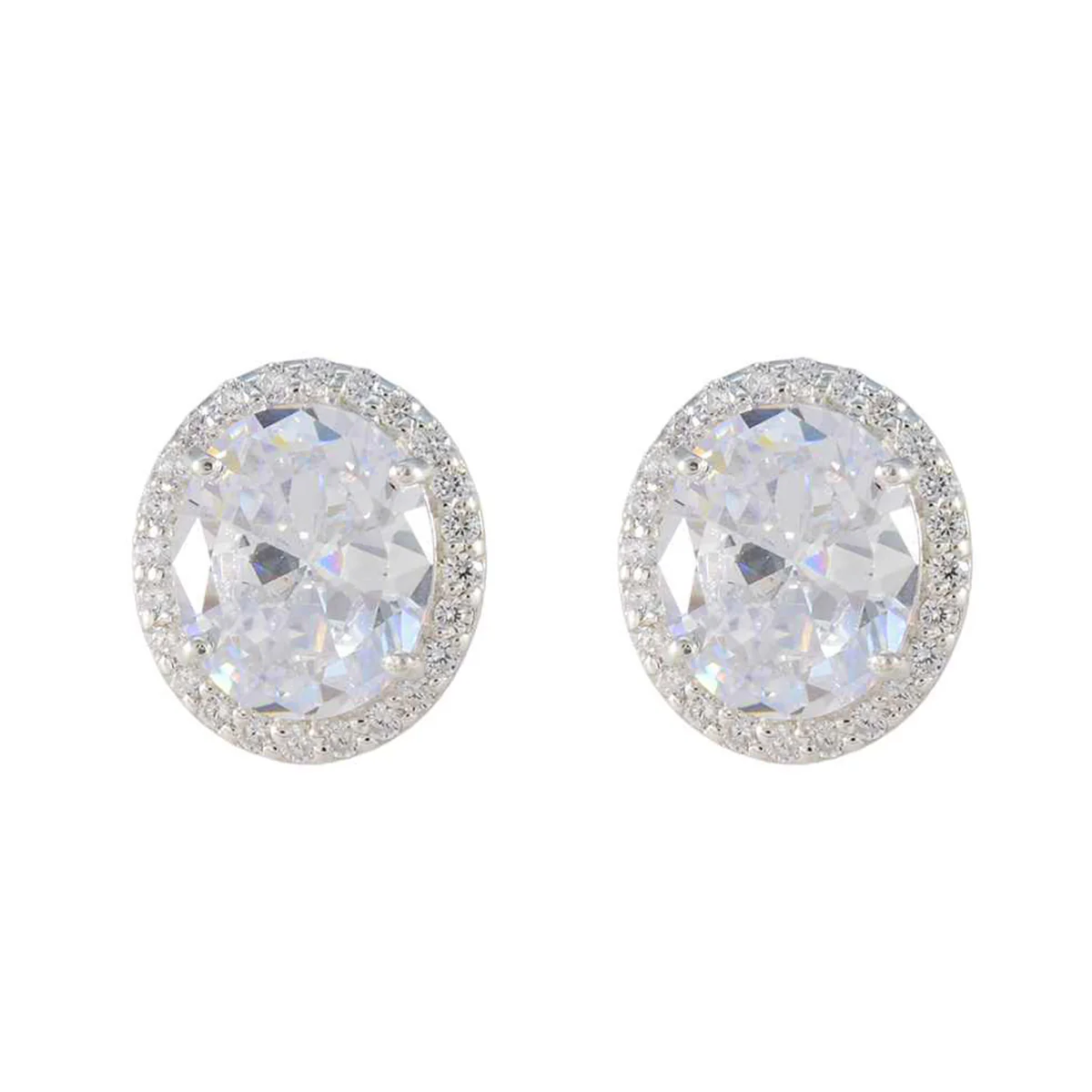 Cubic Zirconia Russian Grace multiple Stud White 925 Sterling Silver Earring
