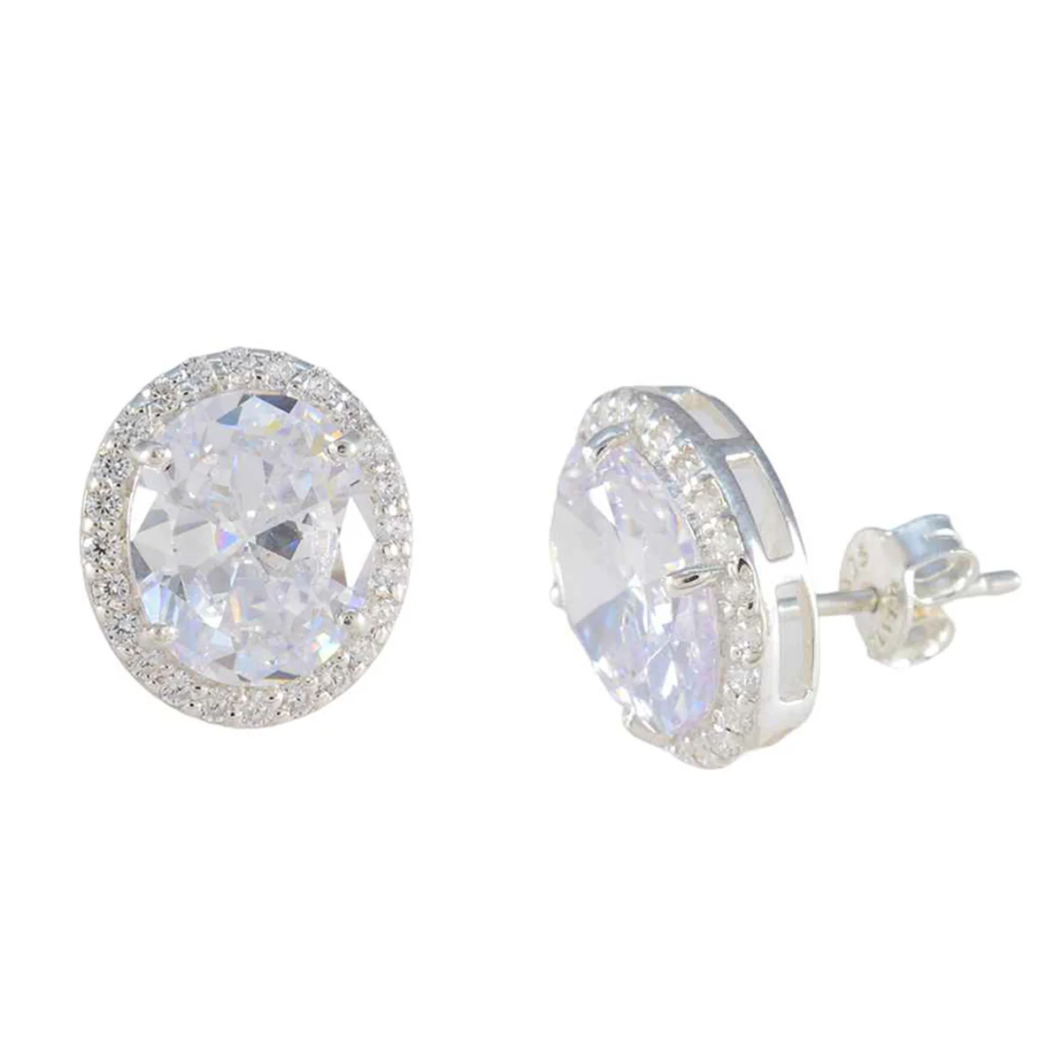 Cubic Zirconia Russian Grace multiple Stud White 925 Sterling Silver Earring - Image 2