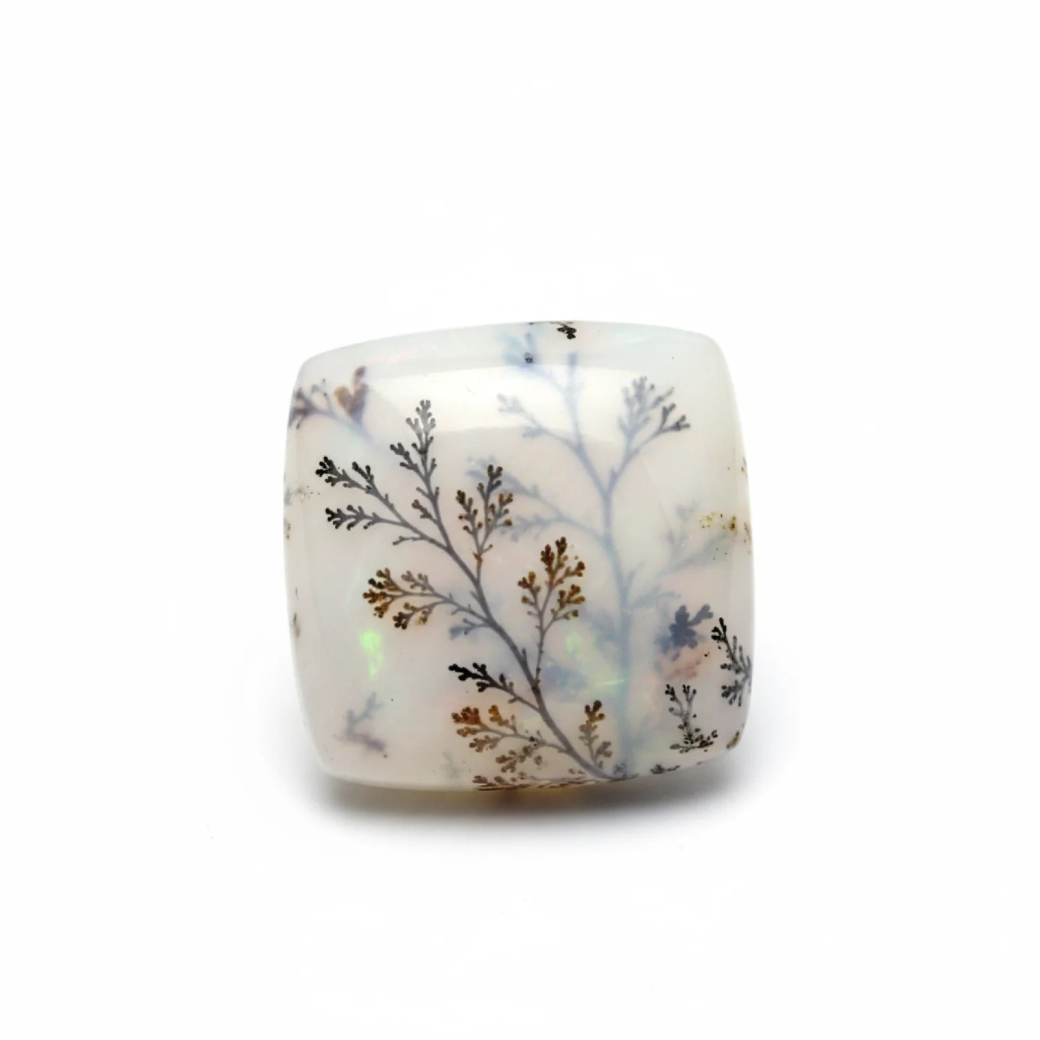 Dendrite Opal 10PC Tiny 4x4 MM Square Cabochon White Brilliant semi Precious Loose Gemstones - Image 2