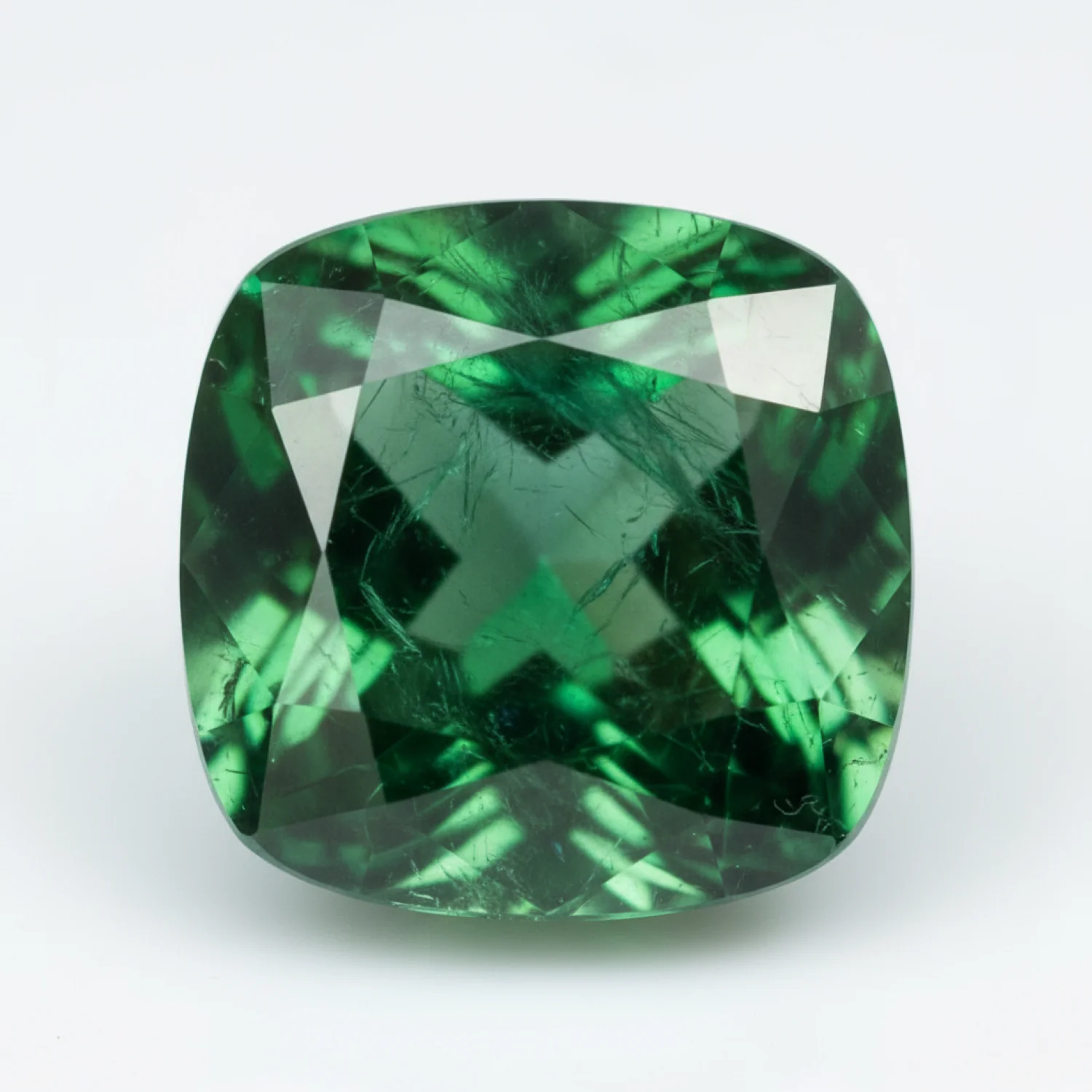 Emerald 1PC Chunky 14x14 MM Cushion Faceted Green Genuine Precious Loose Gemstones - Image 2