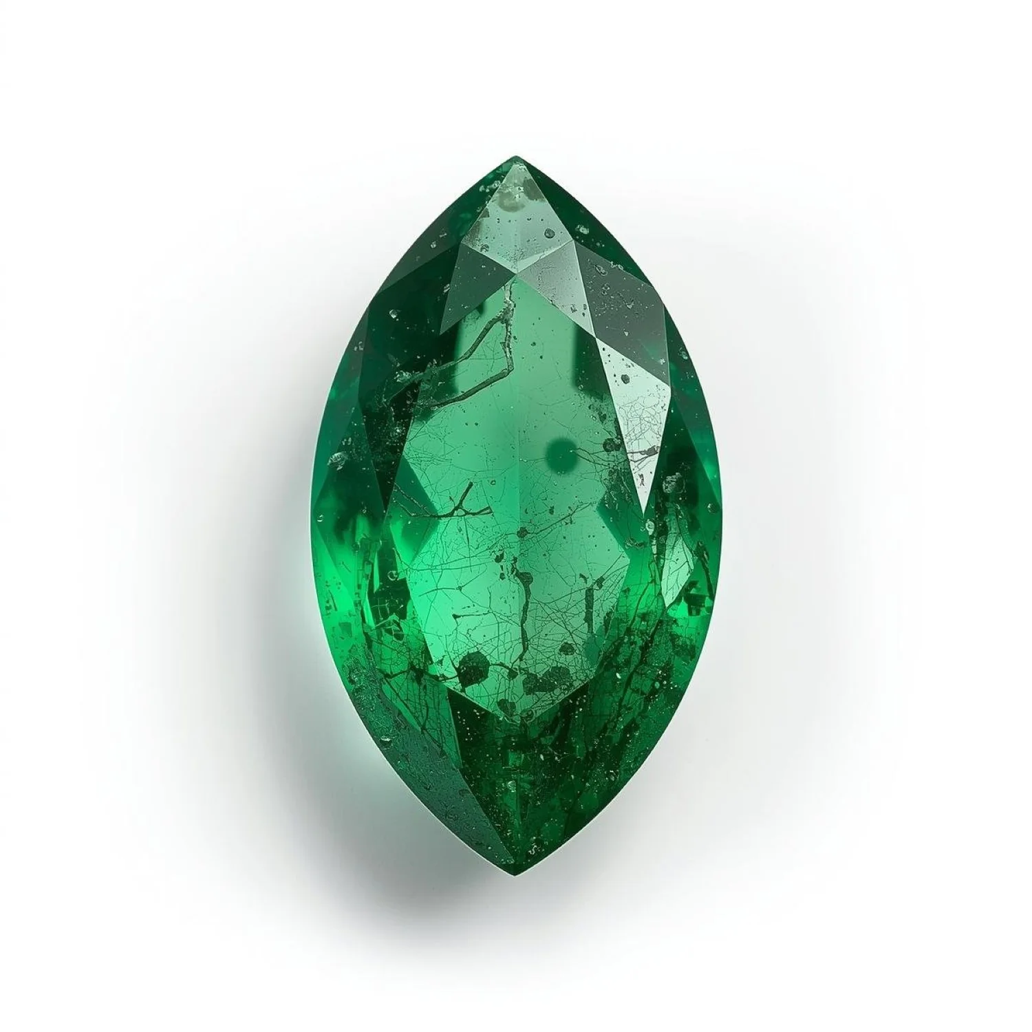 Emerald 1PC Small 5x10 MM Marquise Faceted Green Fine Precious Loose Gemstone - Image 2
