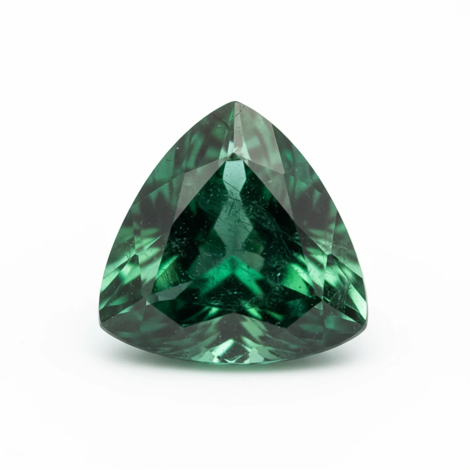 Emerald 1PC Small 8x8 MM Triangle Faceted Green Luster Precious Loose Gems - Image 2