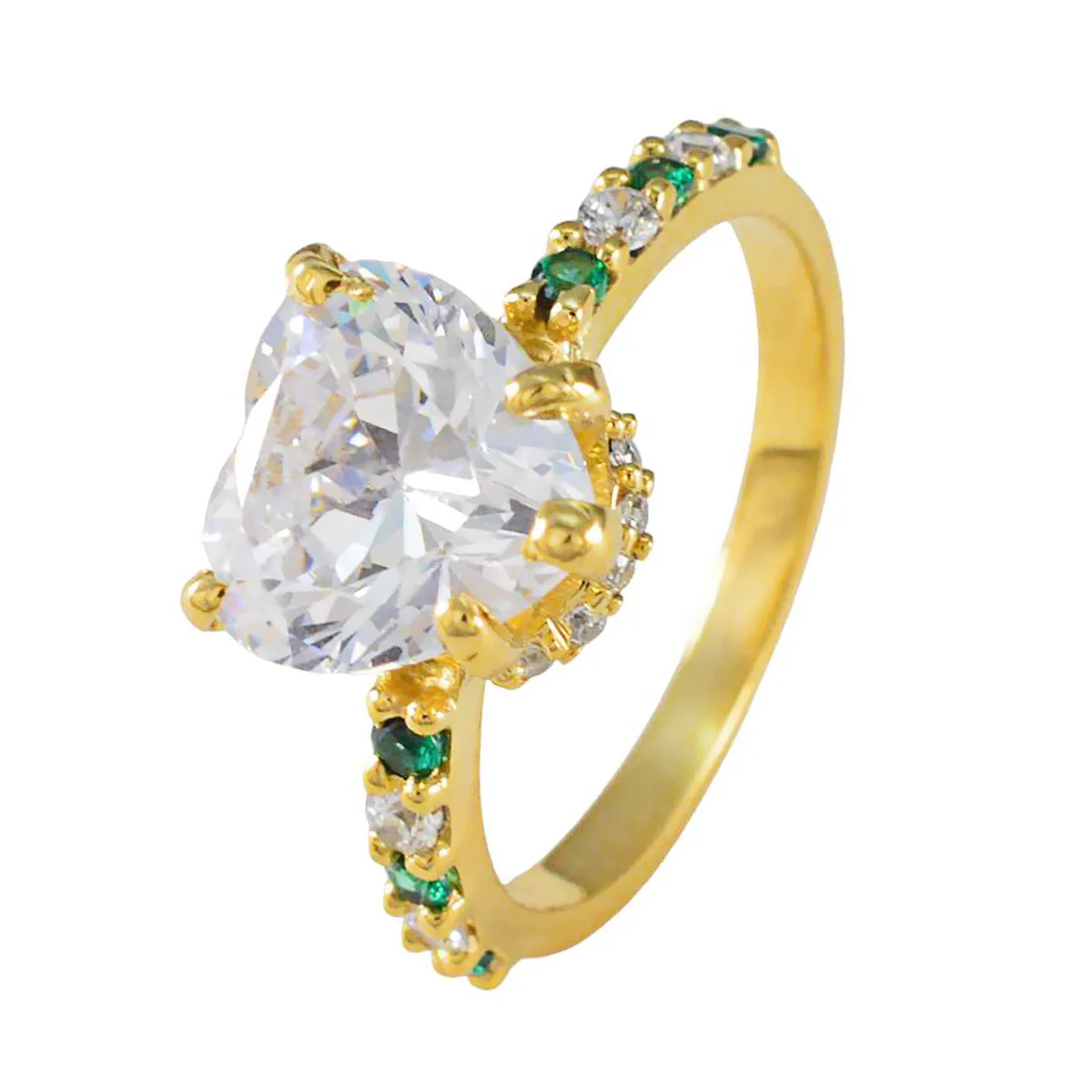 Emerald CZ Halo Korean 92.5 Silver Green Gems Delicate Trendy Ring Jewelry - Image 2