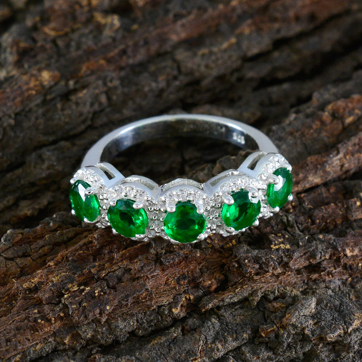 Emerald CZ Penta Japanese 925 Sterling Silver Green Gemstone Whisper-thin Fairytale Ring Jewelry - Image 3