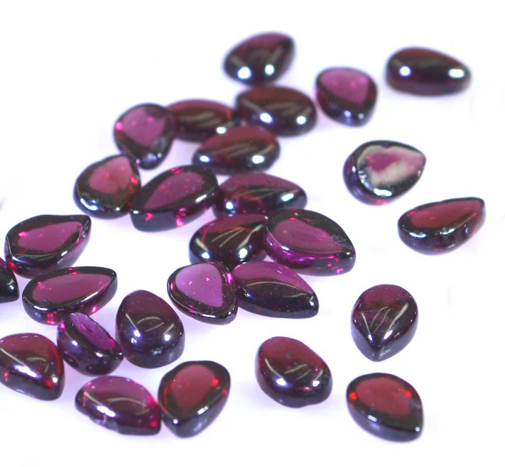 Garnet 1PC Medium 8x10 MM Pear Cabochon Red Brilliant semi Precious Loose Gemstones - Image 2