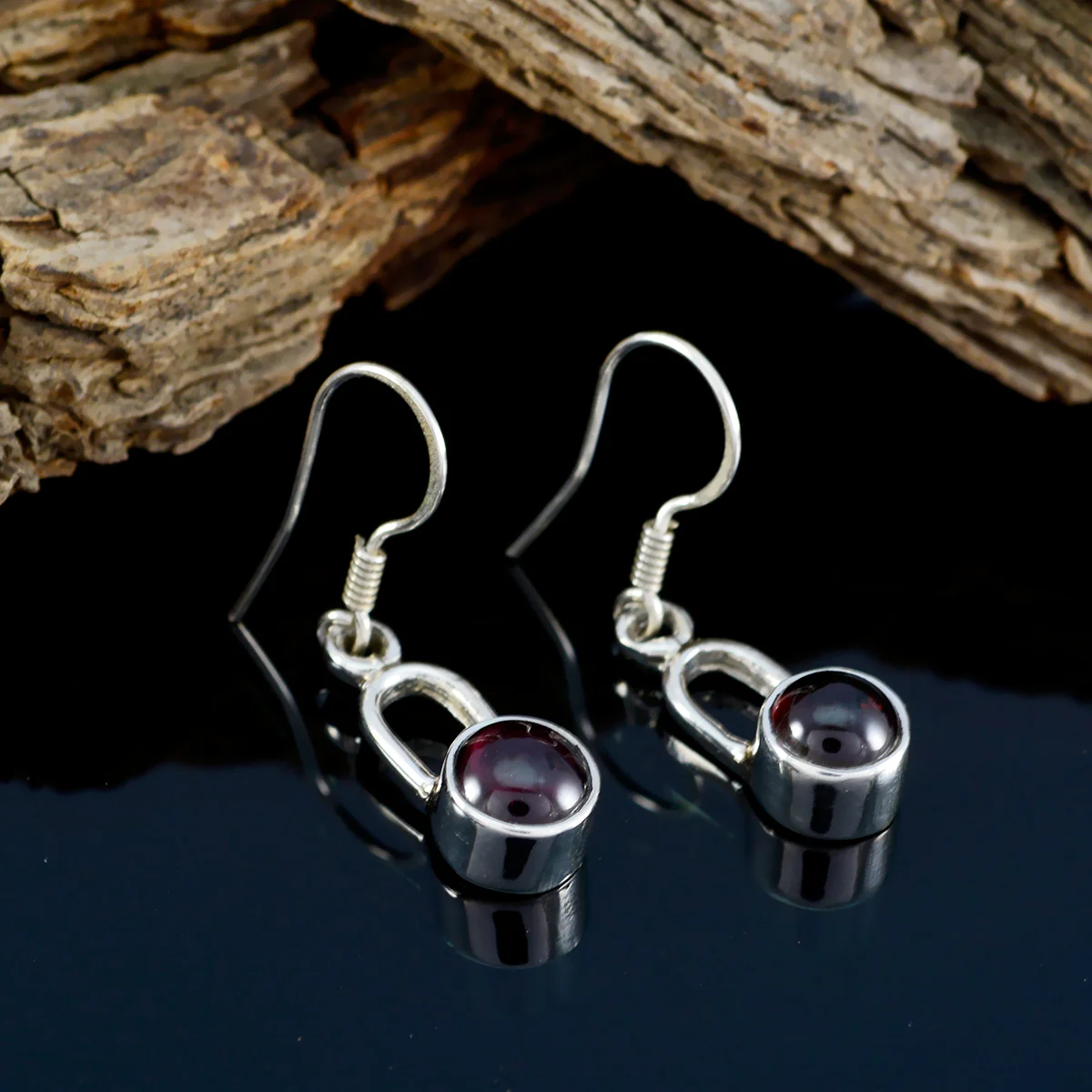 Garnet African Aisha multiple Dangle Red 92.5 Silver Earring - Image 3