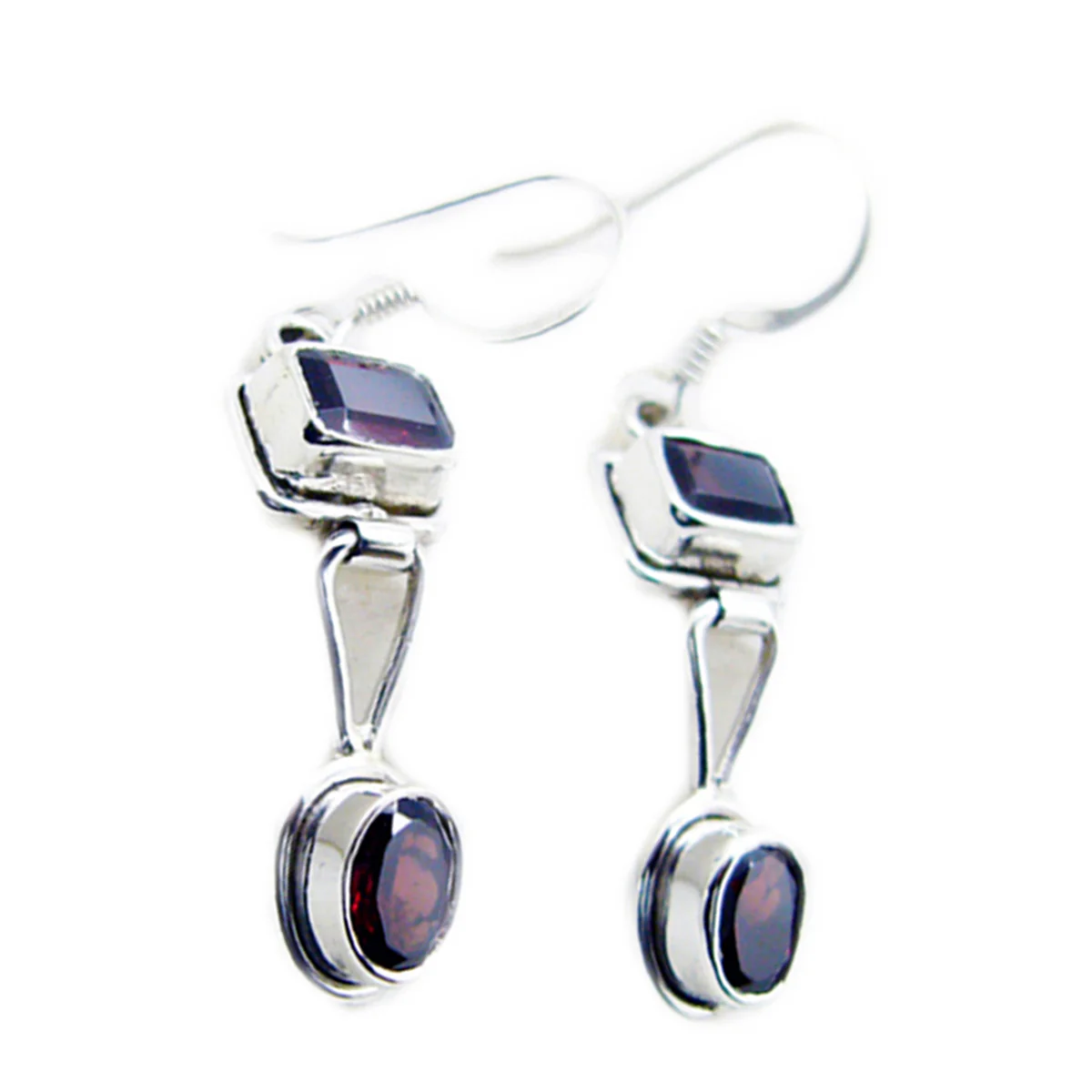 Garnet Australian Evelyn multiple Dangle Red 925 Sterling Silver Earring