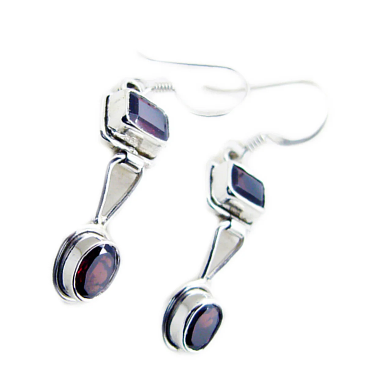 Garnet Australian Evelyn multiple Dangle Red 925 Sterling Silver Earring - Image 3