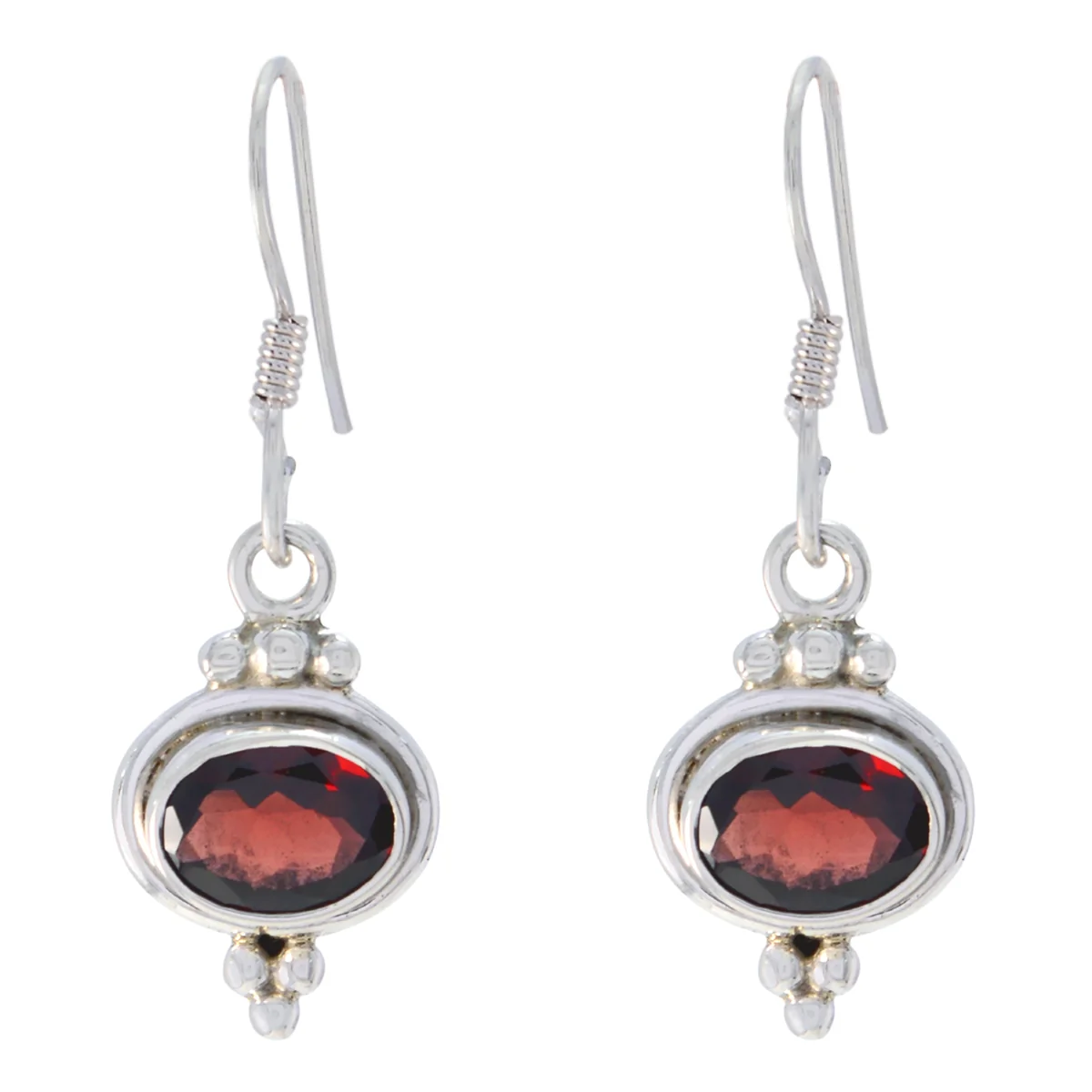 Garnet Australian Isla multiple Dangle Red 925 Silver Earring