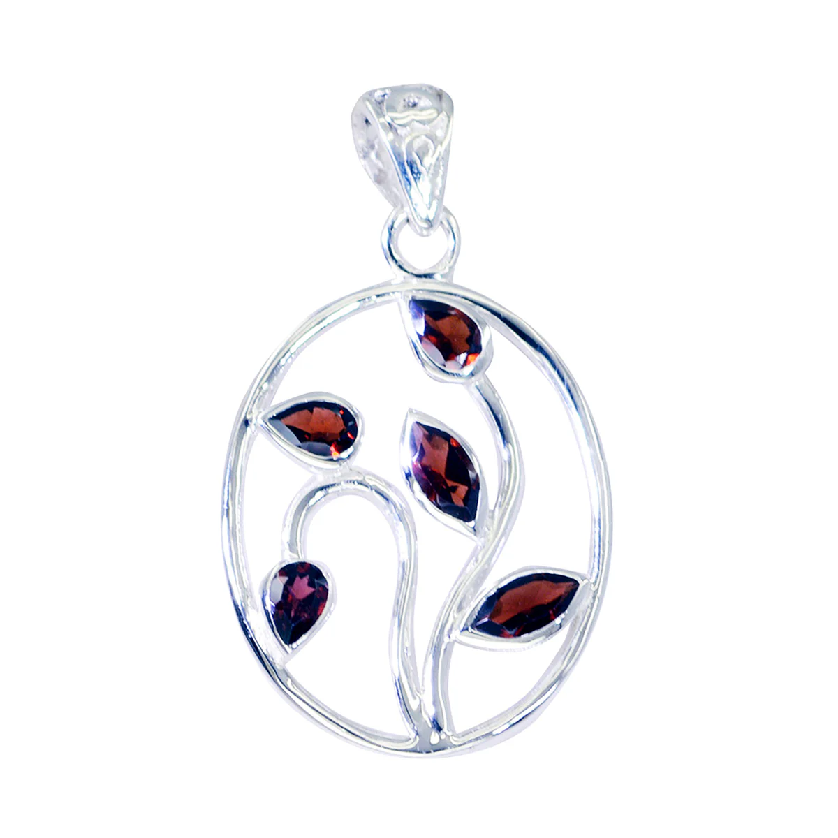 Garnet Classic Latin American Silver Penta Victoria Love Red Pendant Jewelry - Image 2