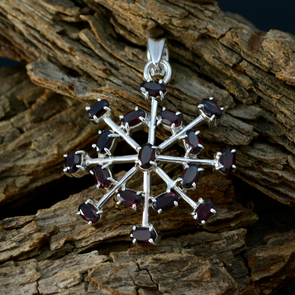 Garnet Classic Russian Sterling Silver multiple Daniela Modern Red Pendant Jewellery - Image 3
