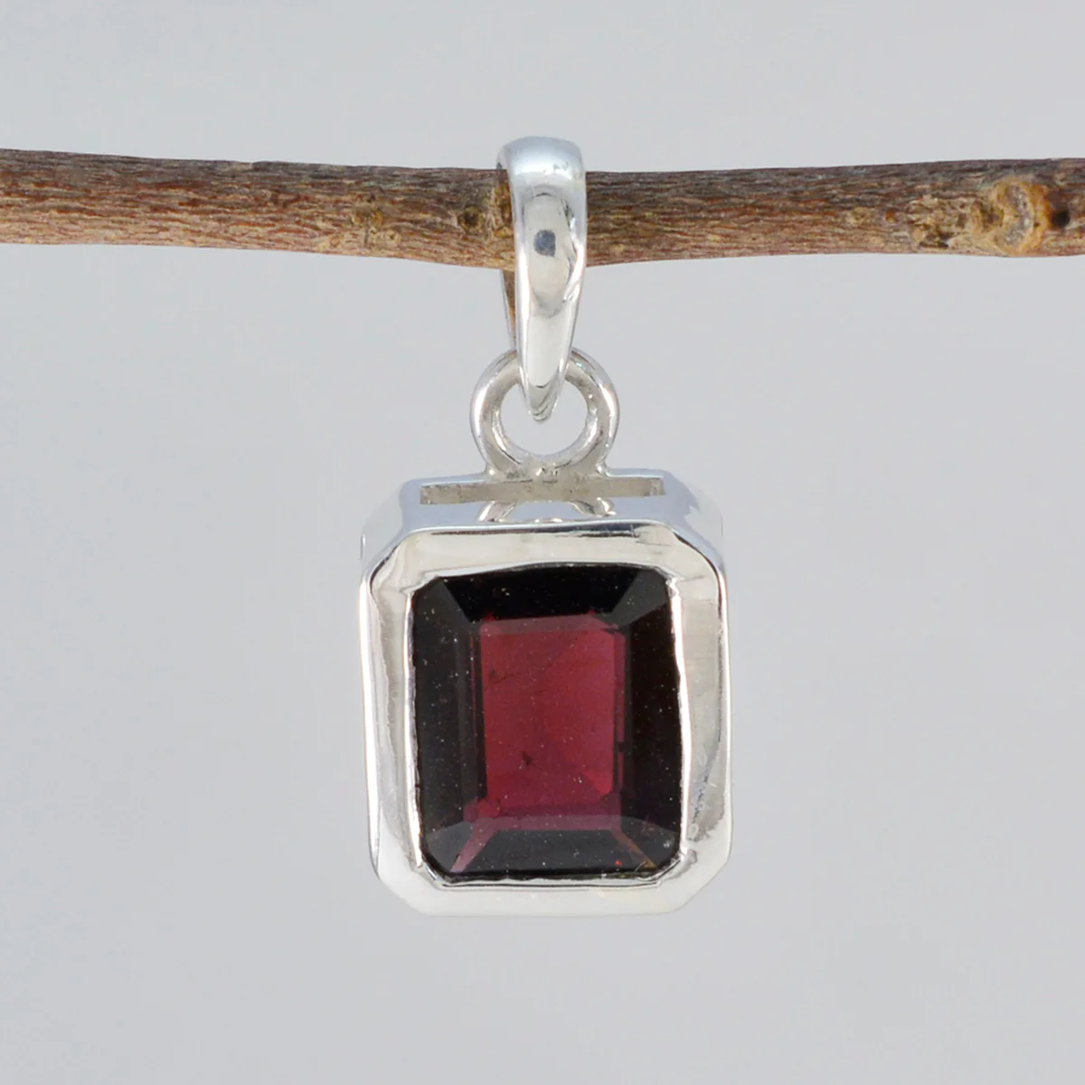 Garnet Dainty Italian 925 Silver Solitaire Lorena Love Red Pendant Jewelry - Image 2