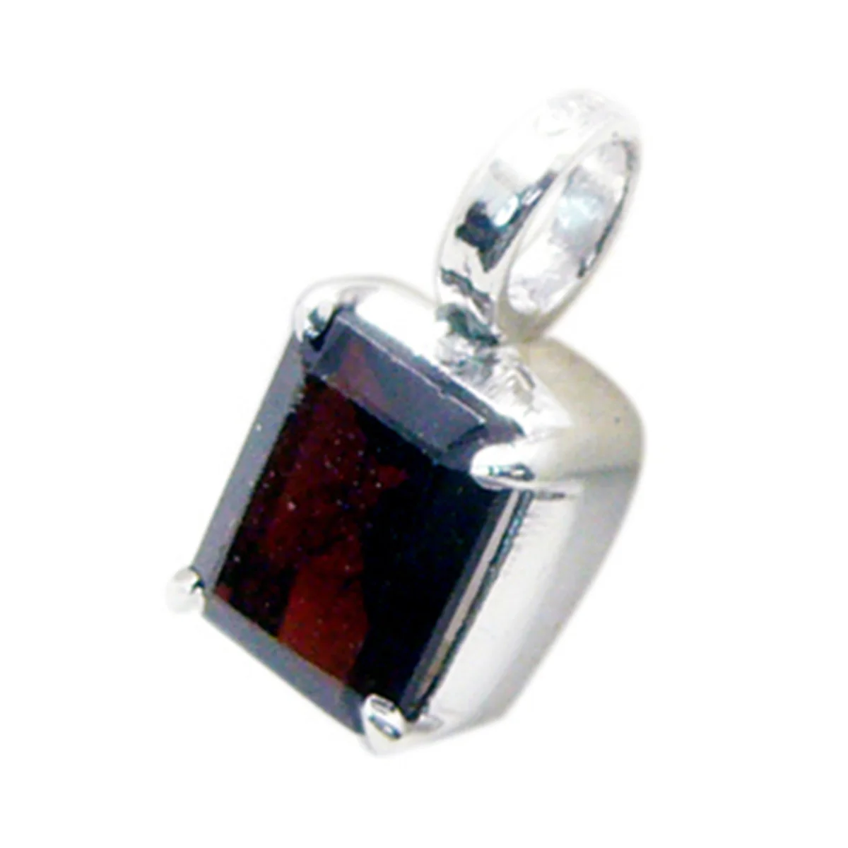 Garnet Delicate French 925 Silver Solitaire Natalie Bubble Red Pendant Jewelry - Image 2