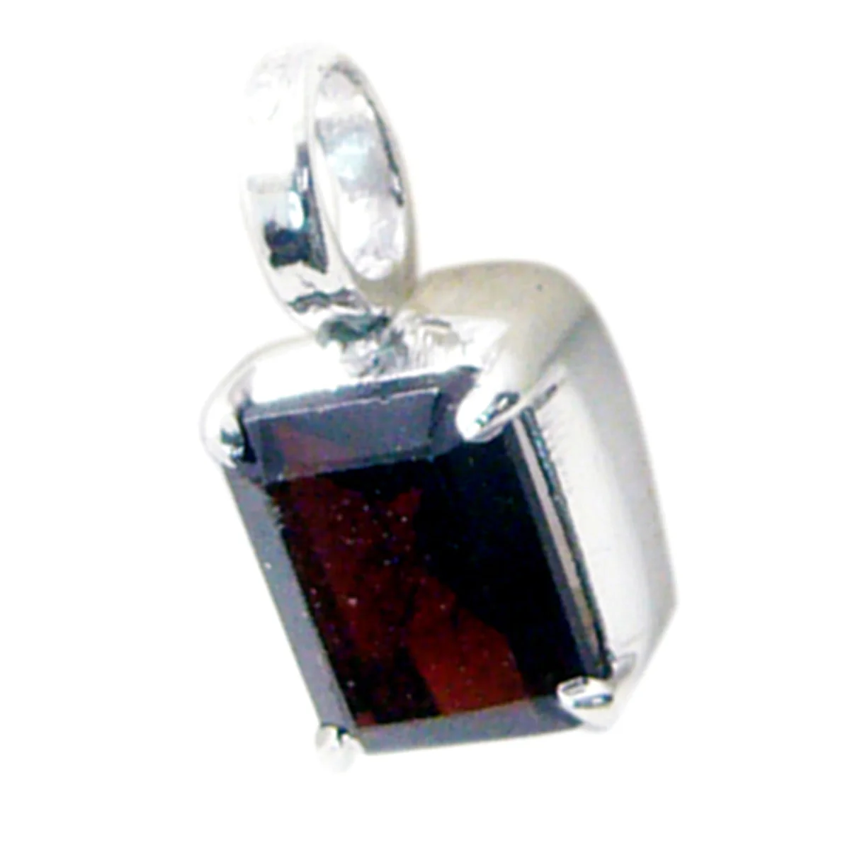 Garnet Delicate French 925 Silver Solitaire Natalie Bubble Red Pendant Jewelry - Image 3