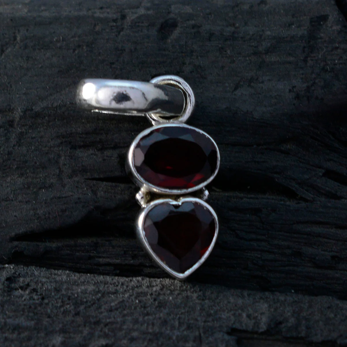 Garnet Delicate Mexican Silver Toi et Moi Kennedy Glamorous Red Pendant Jewelry - Image 4