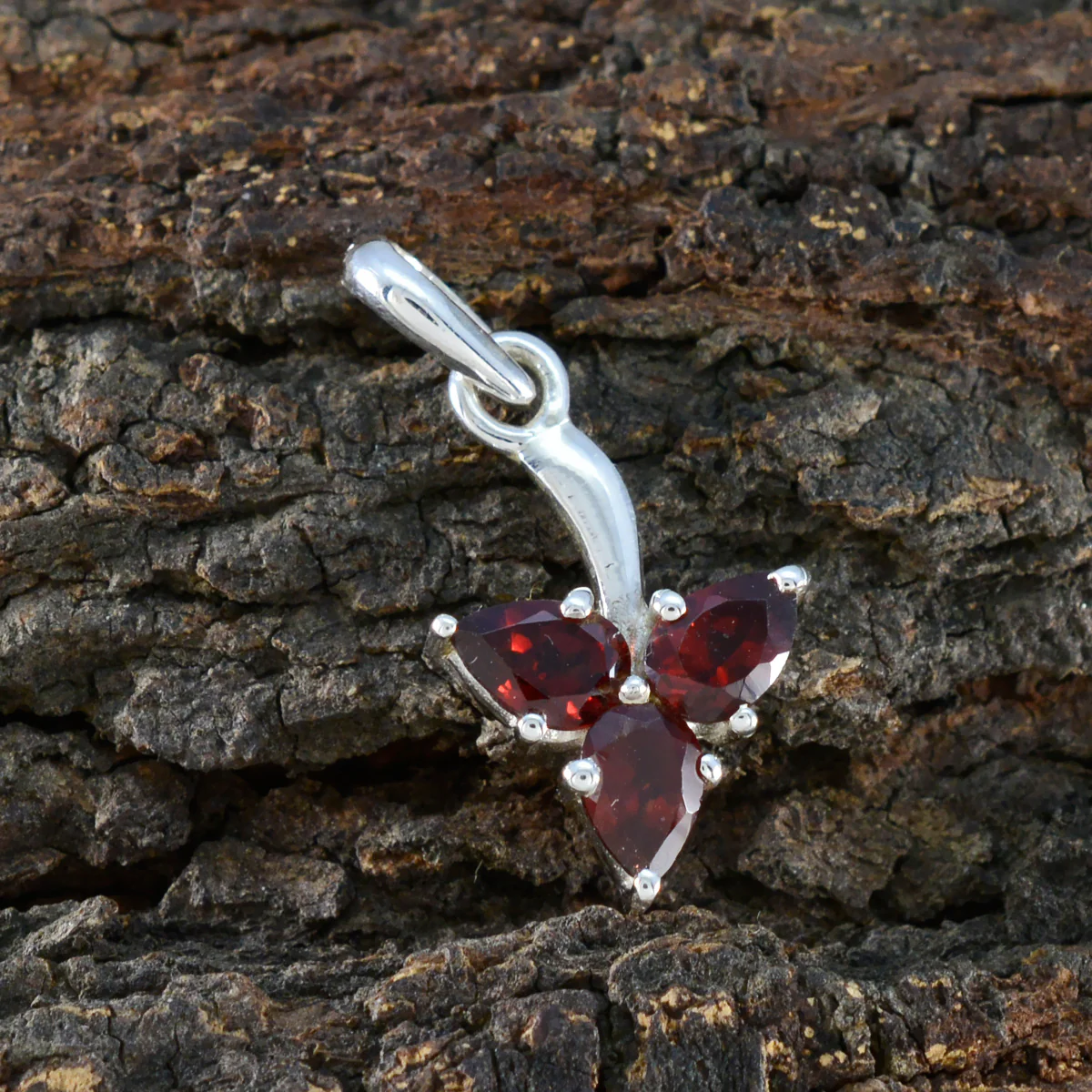 Garnet Delicate Mexican Silver Trilogy Chloe Heart Red Pendant Jewelry - Image 4
