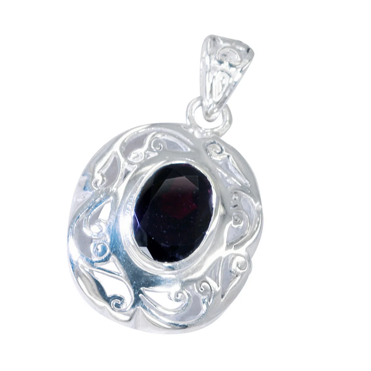 Garnet Edgy Spanish 92.5 Silver Solitaire Sofía Vintage Red Pendant Jewellery - Image 2