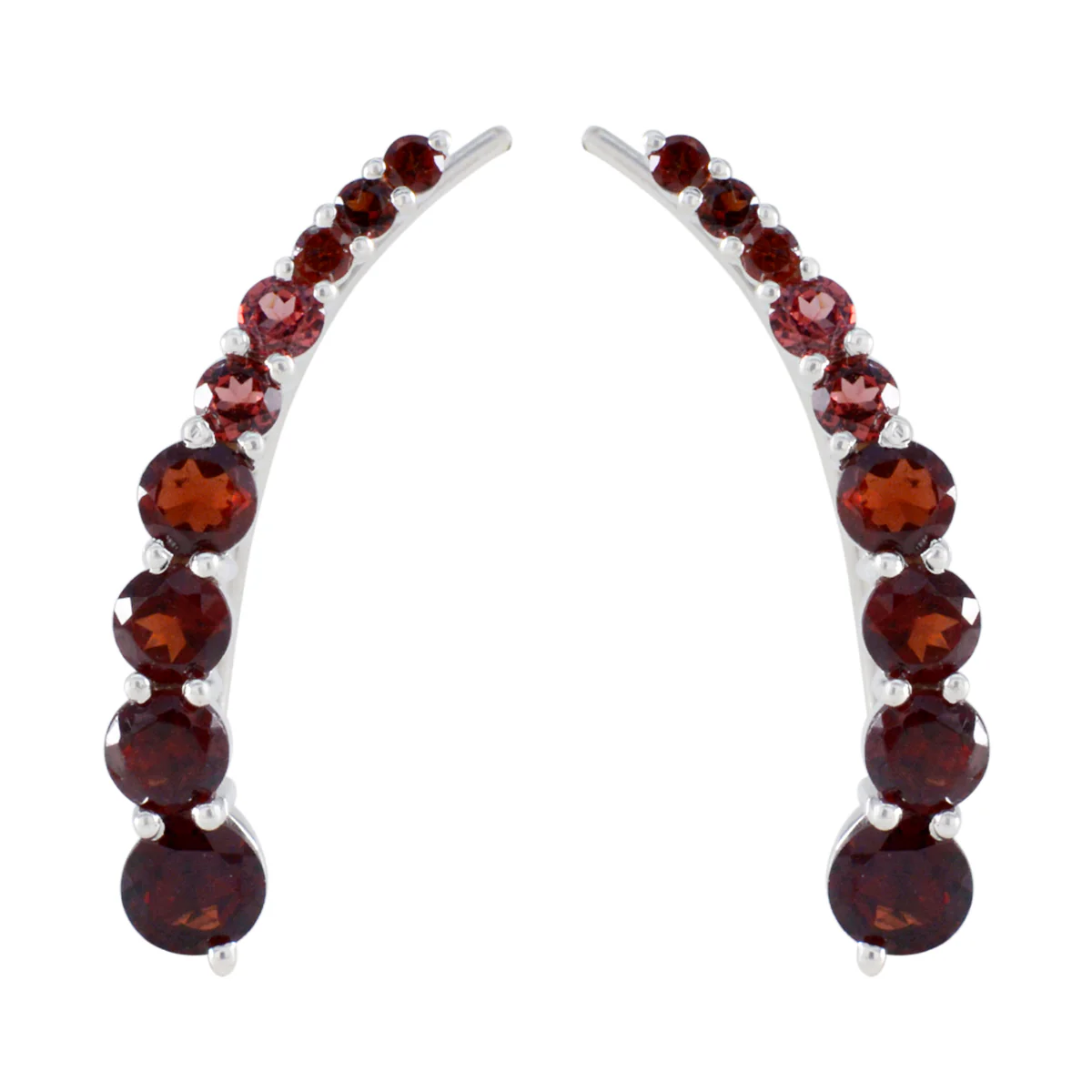 Garnet Egyptian Alejandra multiple EarCuff Red Sterling Silver Earring