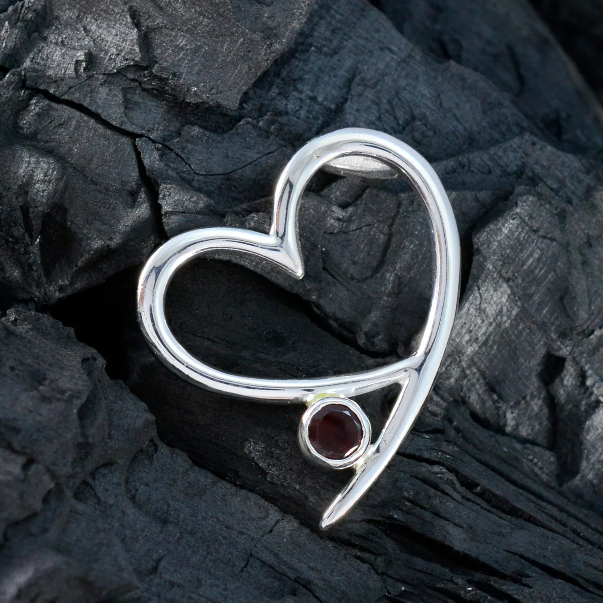 Garnet Elegant Korean 925 Silver Solitaire Ying Engagement Red Pendant Jewelry - Image 4