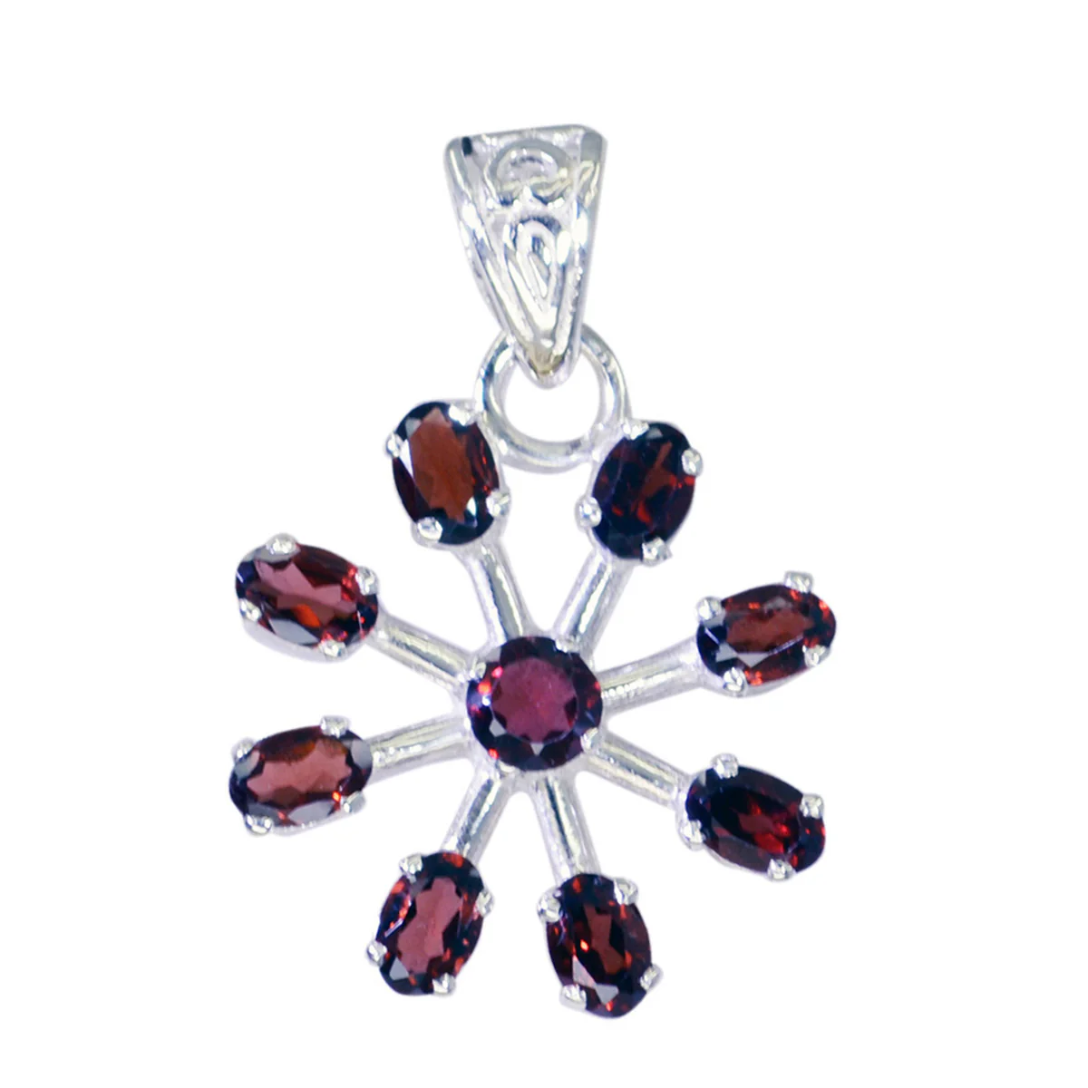 Garnet Essential Latin American 925 Silver multiple Giulia Heart Red Pendant Jewelry