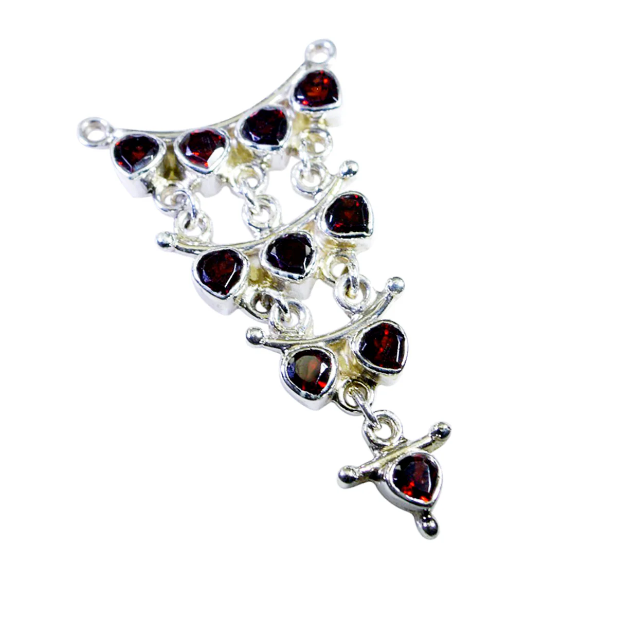 Garnet Eye-catching Latin American Silver multiple Hannah wedding Red Pendant Jewelry - Image 2