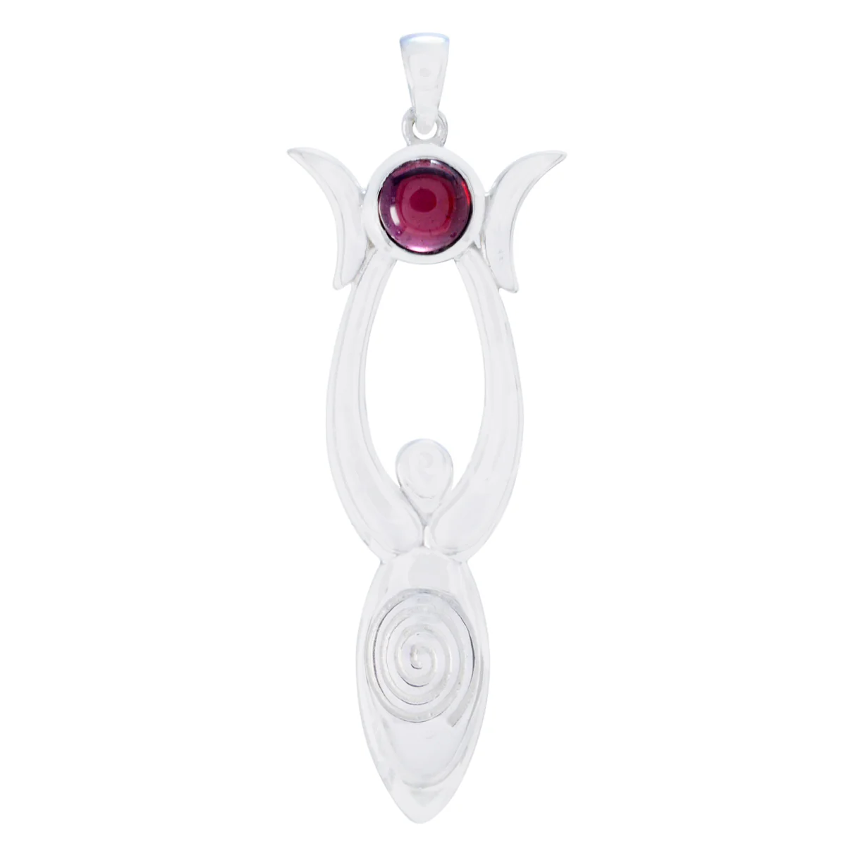 Garnet Featherlight German Sterling Silver Solitaire Eliza Contemporary Red Pendant Jewellery