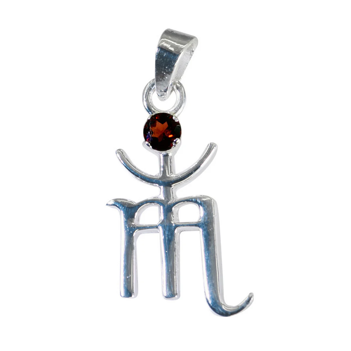 Garnet Featherlight Italian 925 Silver Solitaire Abigail Trendy Red Pendant Jewelry
