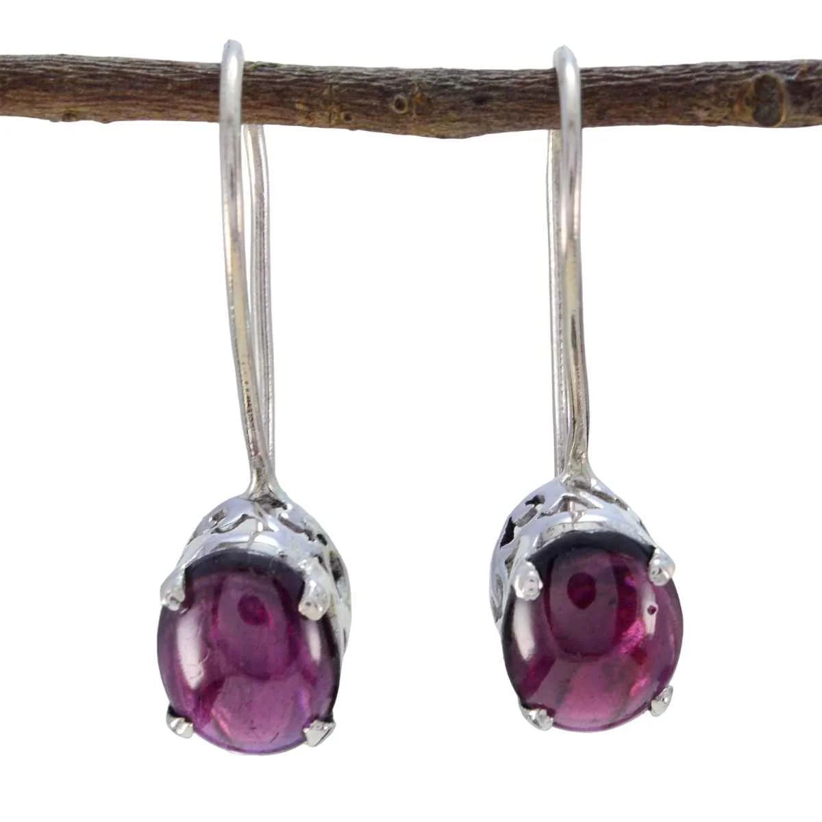 Garnet German Marie multiple Dangle Red Sterling Silver Earring