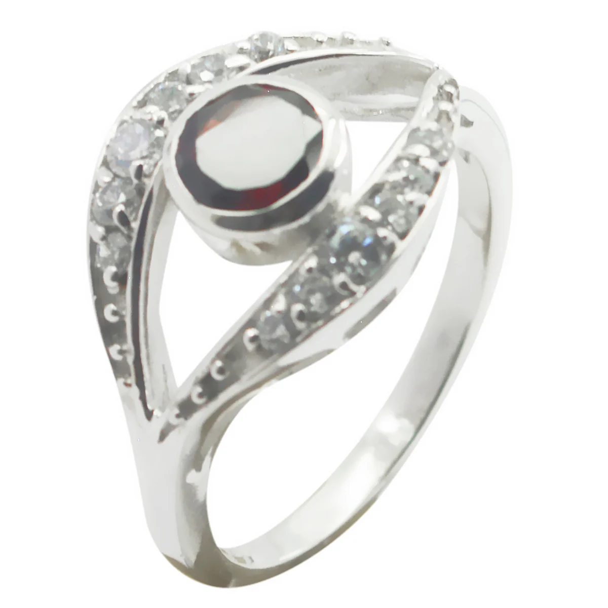 Garnet Halo Egyptian 925 Sterling Silver Red Gemstones Featherlight Fairytale Ring Jewellery - Image 2