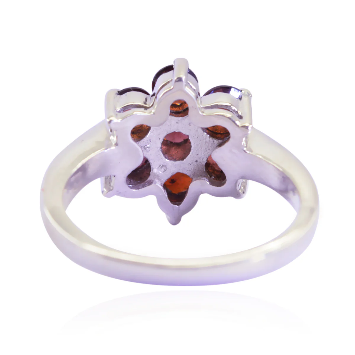 Garnet Hepta Moroccan Silver Red Gemstone Minimal Luxurious Ring Jewellery - Image 3