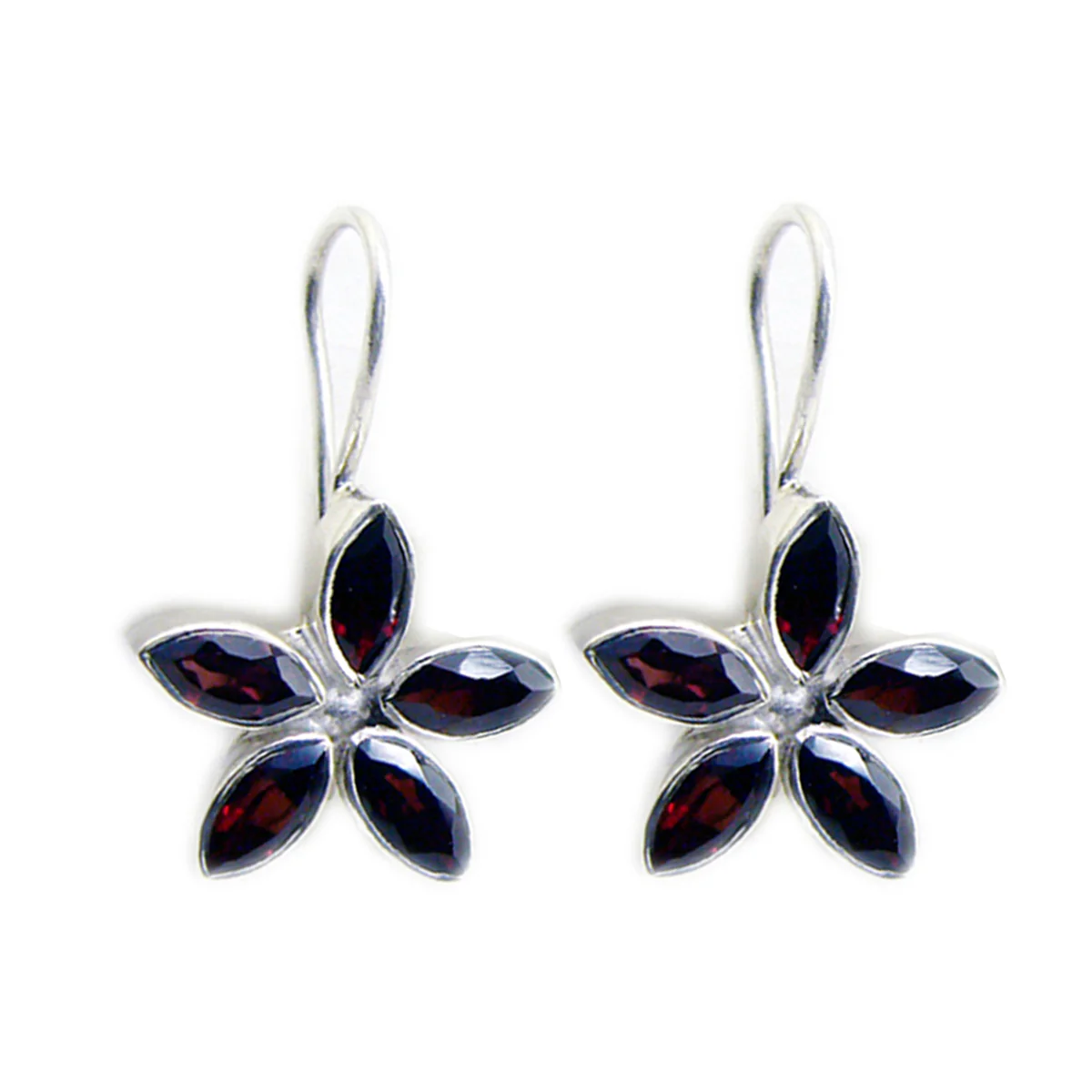 Garnet Japanese Ellie multiple Dangle Red Sterling Silver Earring