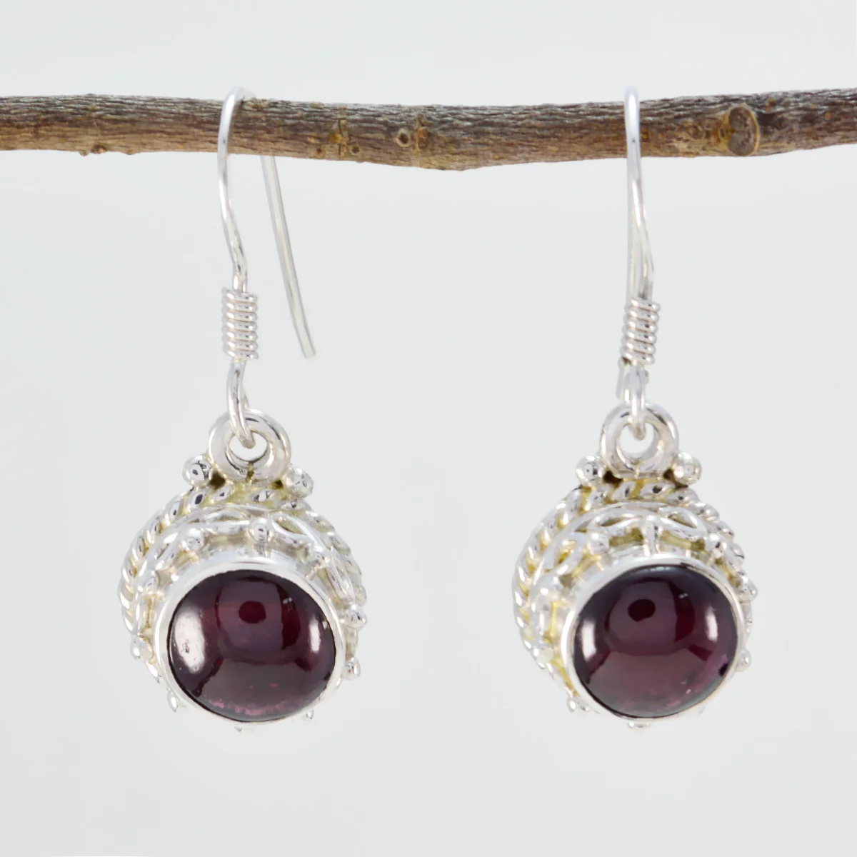 Garnet Latin American Abigail multiple Dangle Red 92.5 Silver Earring - Image 2