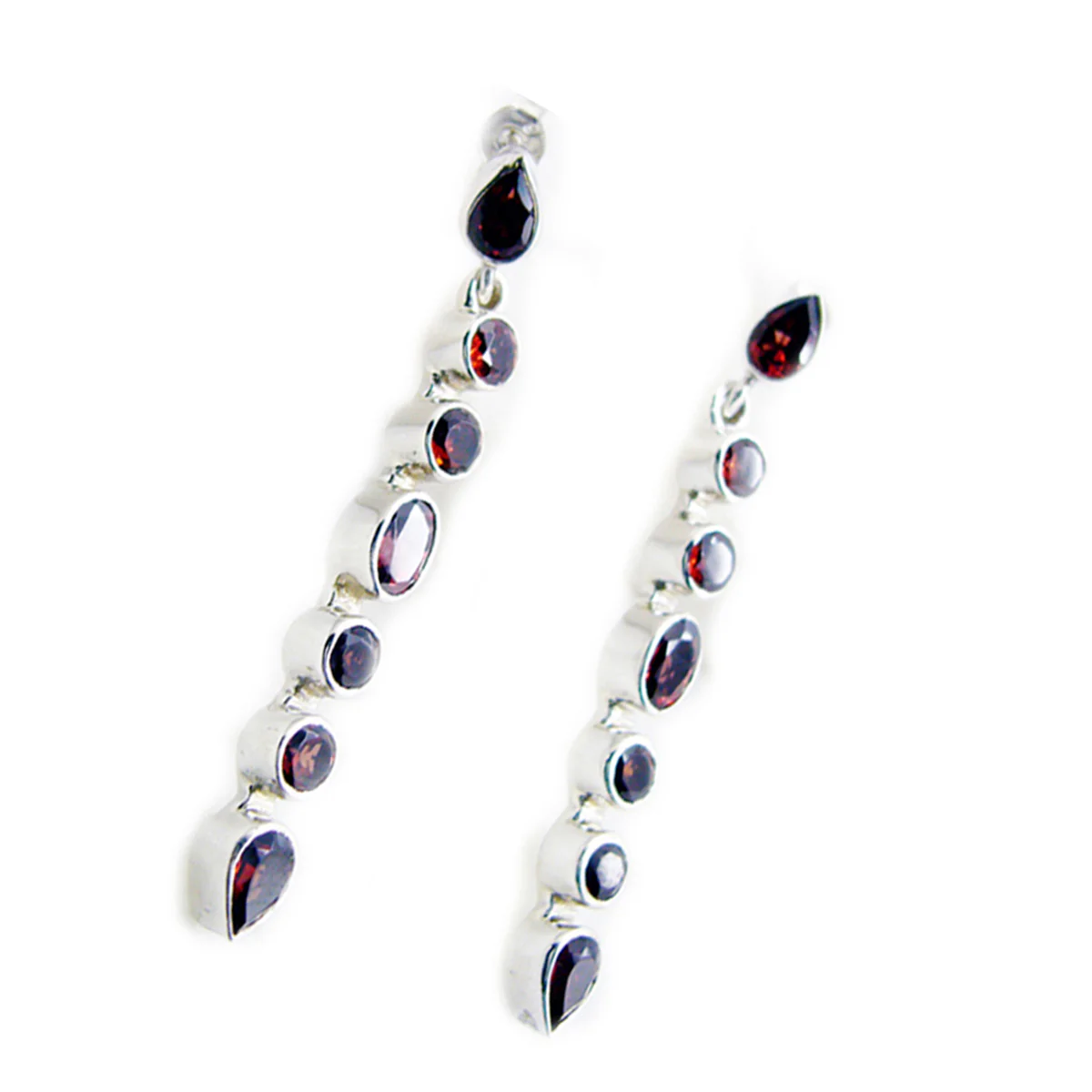 Garnet Latin American Genesis multiple Stud Red Sterling Silver Earring - Image 3