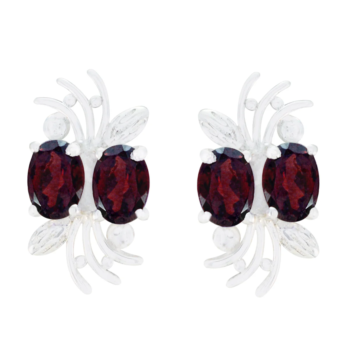 Garnet Latin American Lea multiple Stud Red 925 Silver Earring