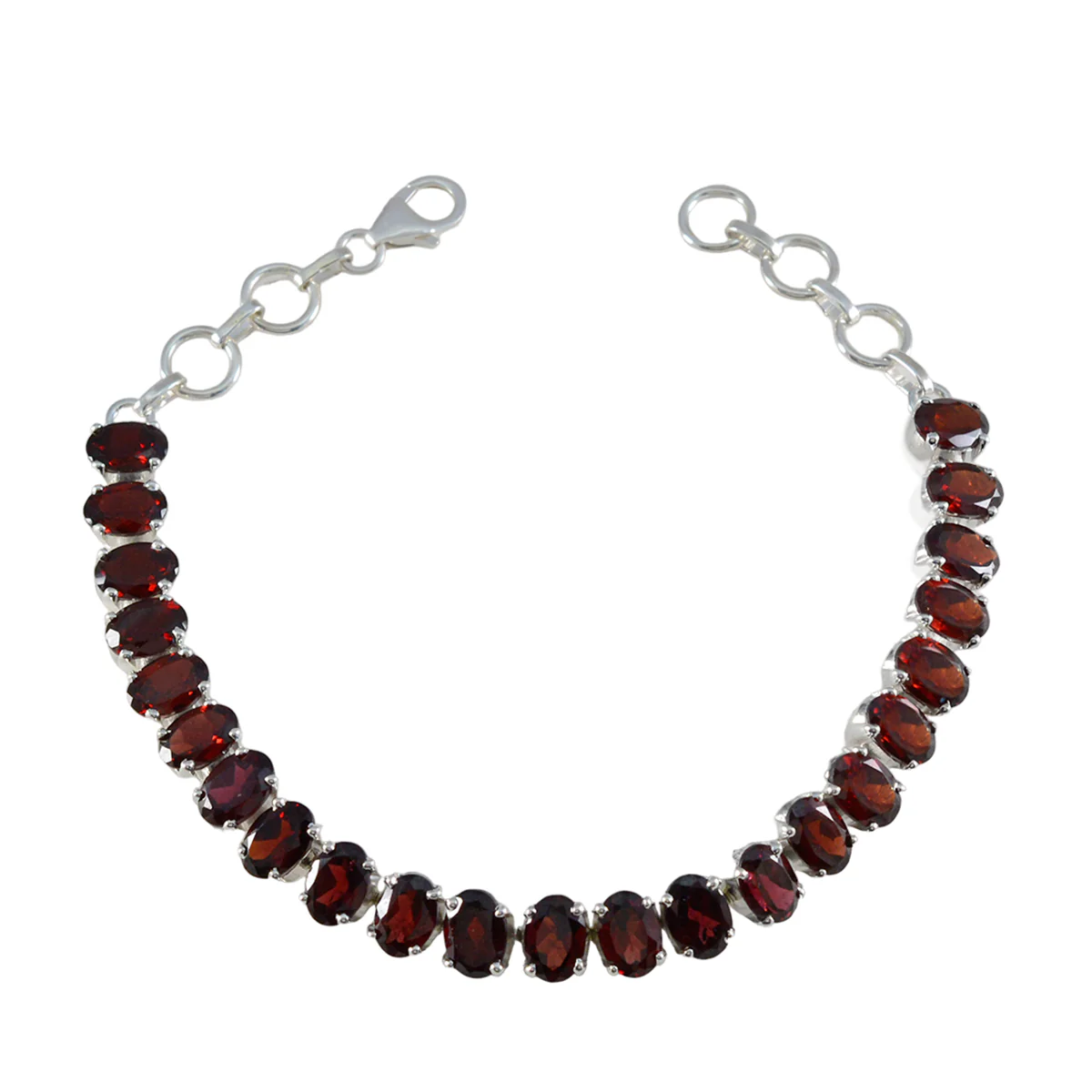 Garnet Lost Sock Memorial Day Mid-weight Red Silver Tennis Bracelet