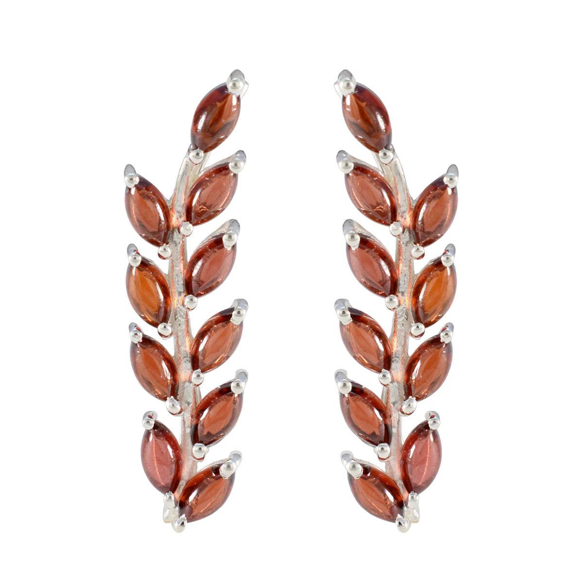 Garnet Middle Eastern Mathilde multiple Stud Red Silver Earring